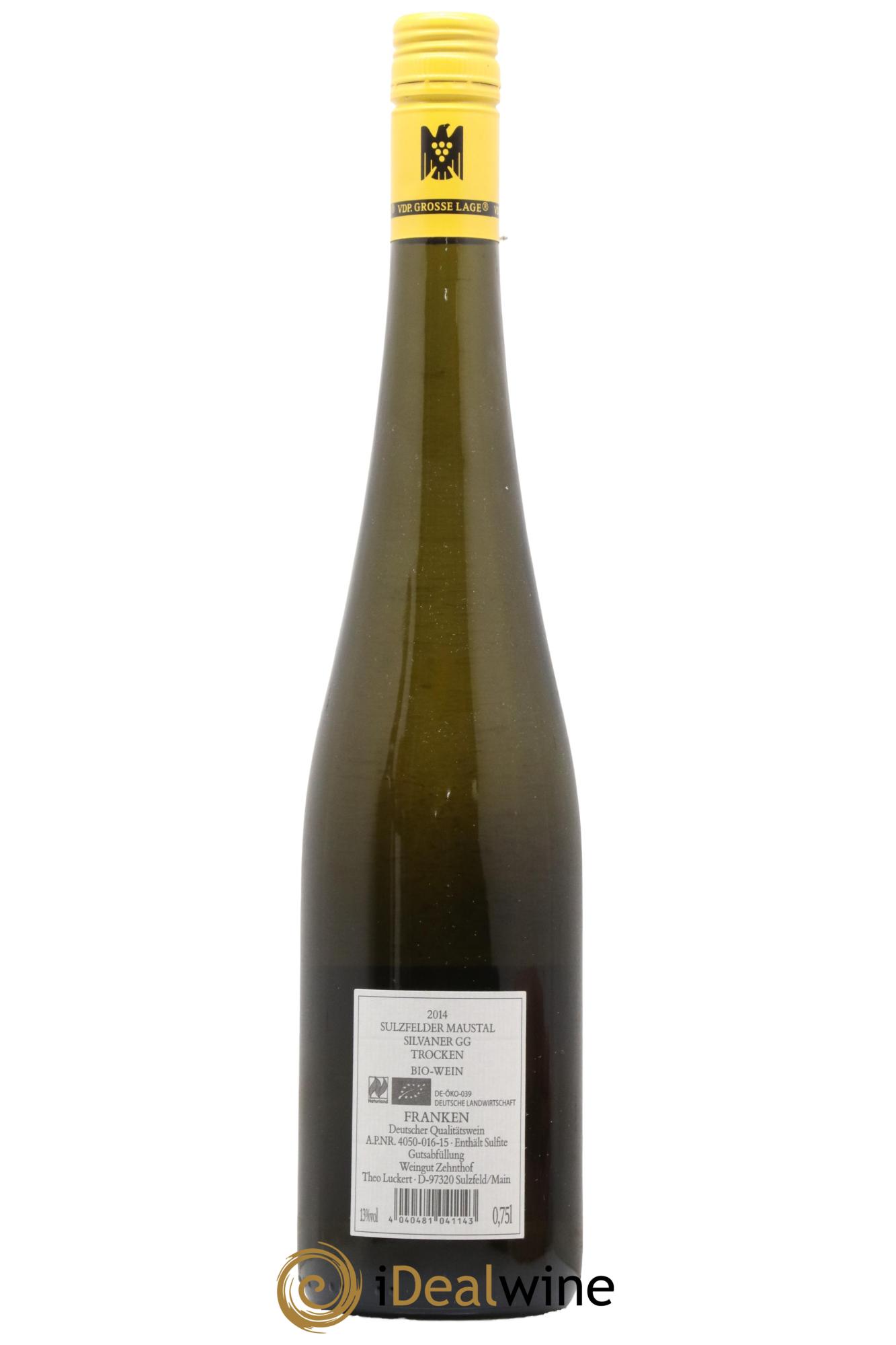 Allemagne Maustal Silvaner Trocken GG Zehnthof Luckert 2014 - Lot de 1 bouteille - 1