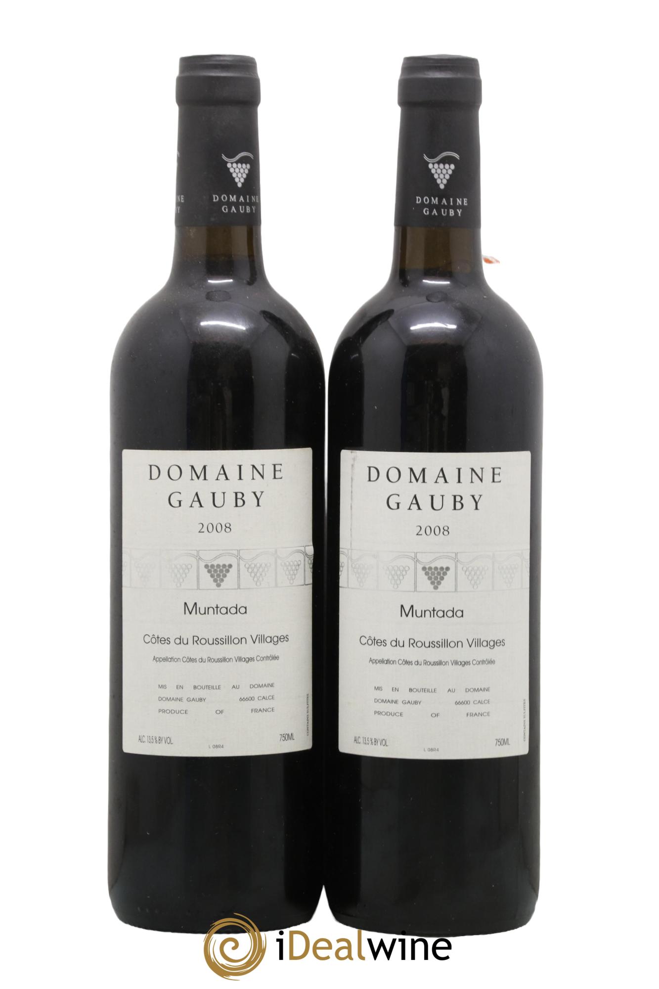 Côtes Catalanes (anciennement Côtes du Roussillon Villages) La Muntada Gauby (Domaine) 2008 - Lot of 2 bottles - 0