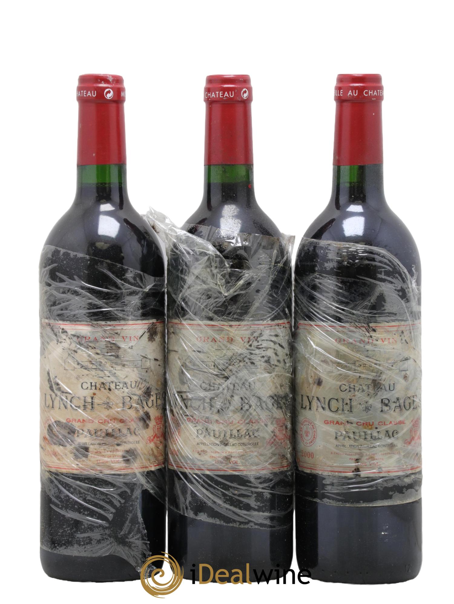Château Lynch Bages 5ème Grand Cru Classé 2000 - Posten von 3 Flaschen - 0