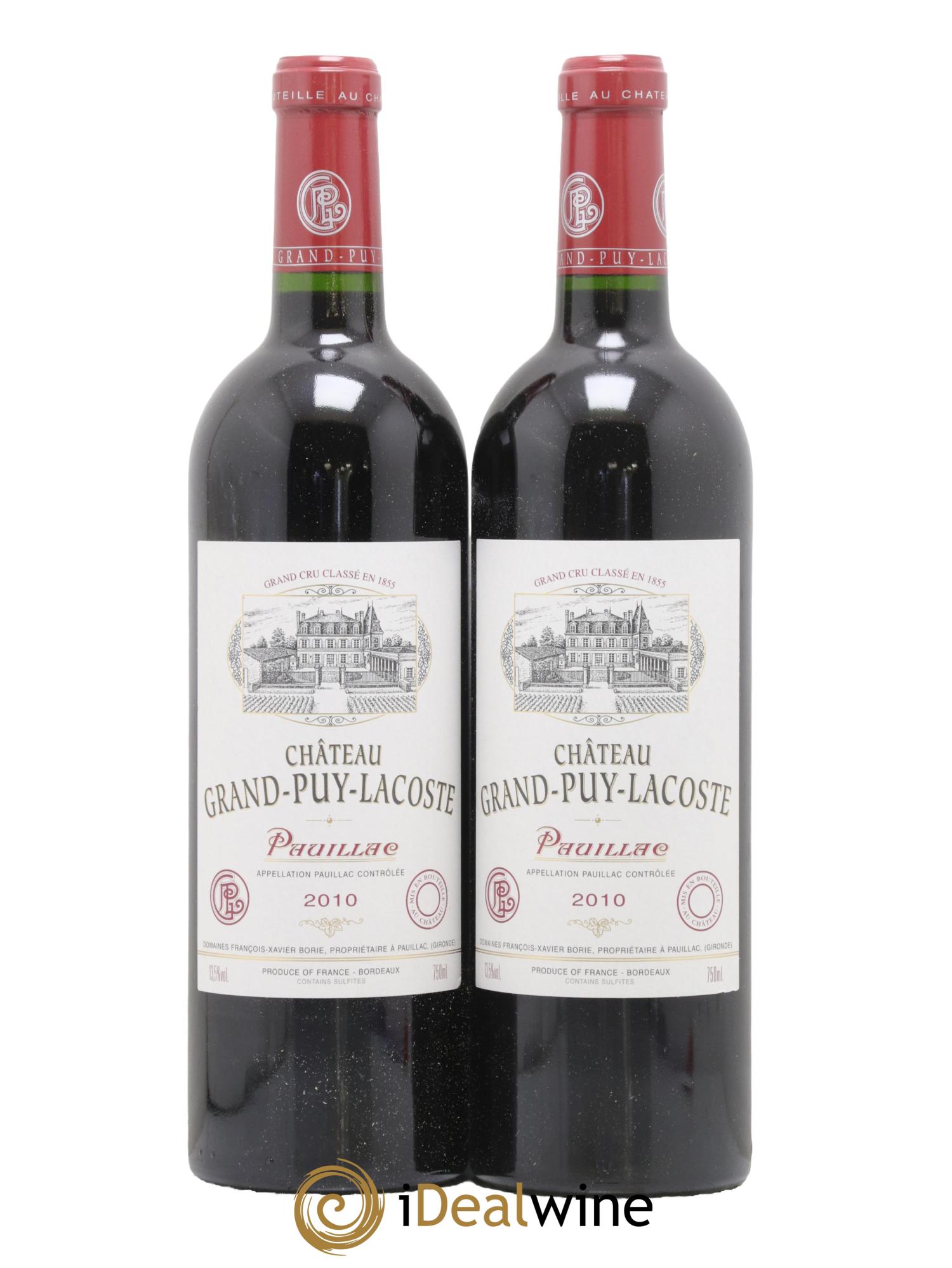 Château Grand Puy Lacoste 5ème Grand Cru Classé 2010 - Lot of 2 bottles - 0