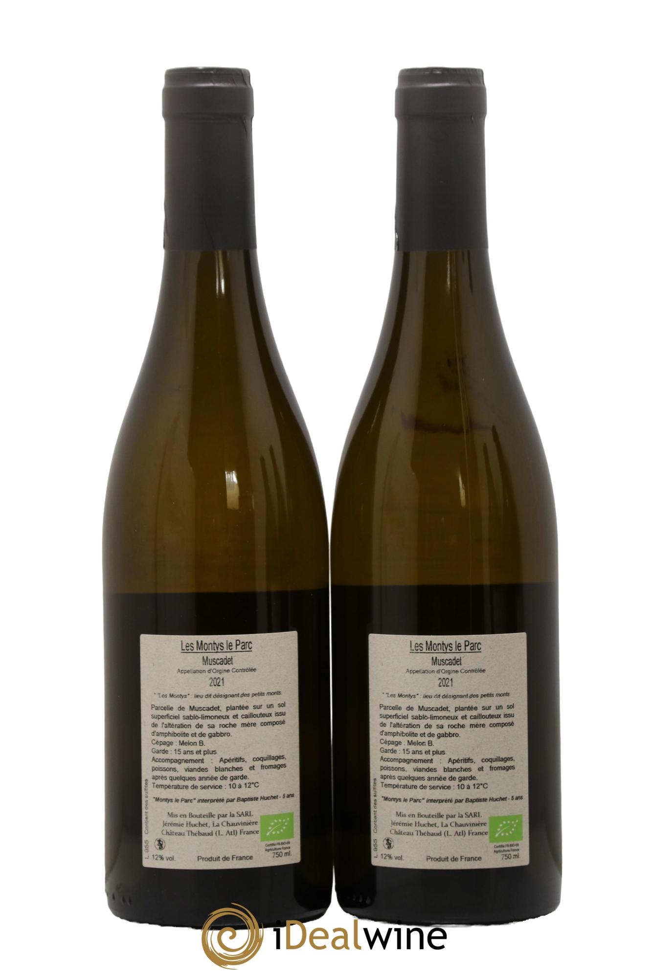 Muscadet Les Montys Le Parc Jérémie Huchet Domaine de la Chauvinière 2021 - Posten von 2 Flaschen - 1