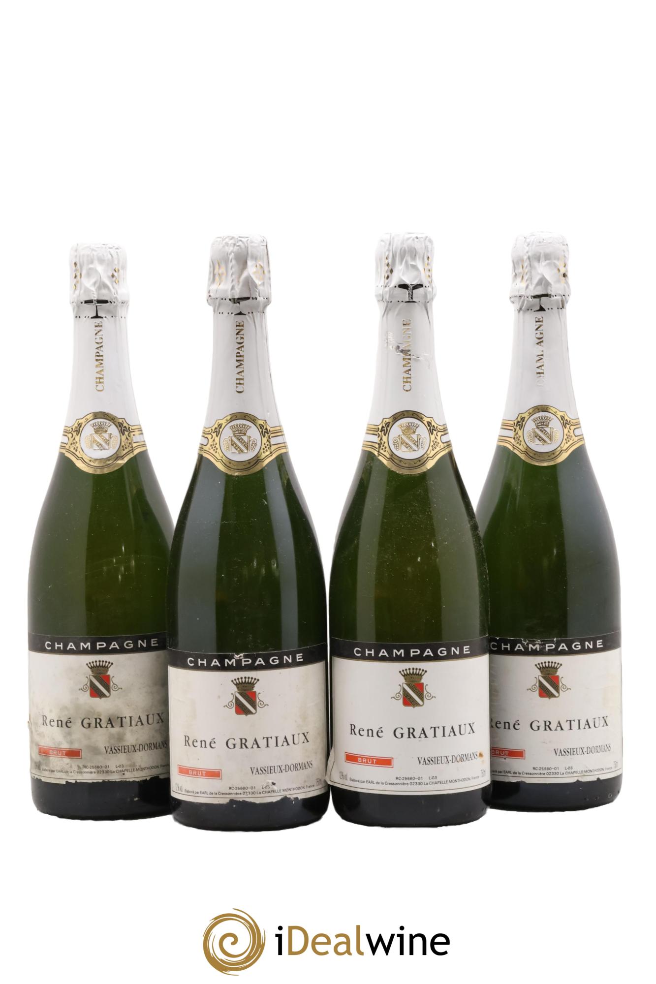 Champagne René Gratiaux - Lot of 4 bottles - 0