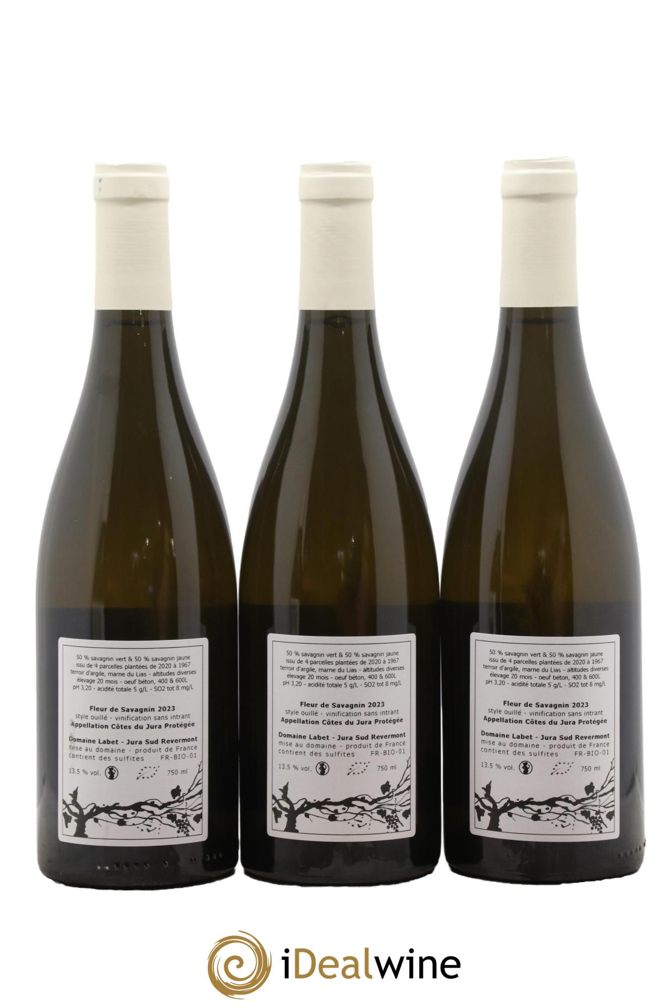 Côtes du Jura Fleur de Savagnin Romain - Julien - Charline Labet 2023 - Lotto di 3 bottiglie - 1