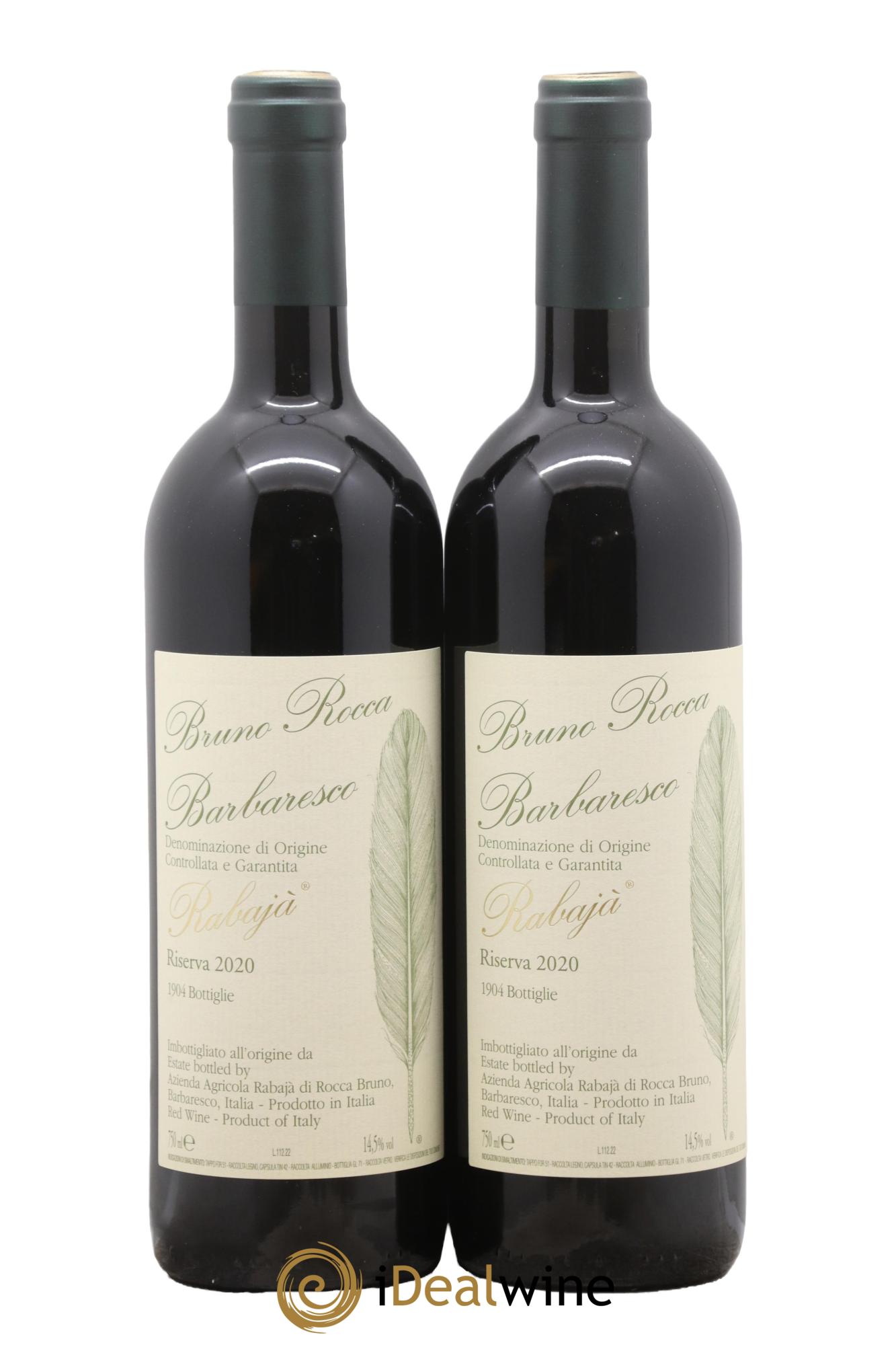 Barbaresco DOCG Rabajà Riserva Bruno Rocca 2020 - Posten von 2 Flaschen - 0
