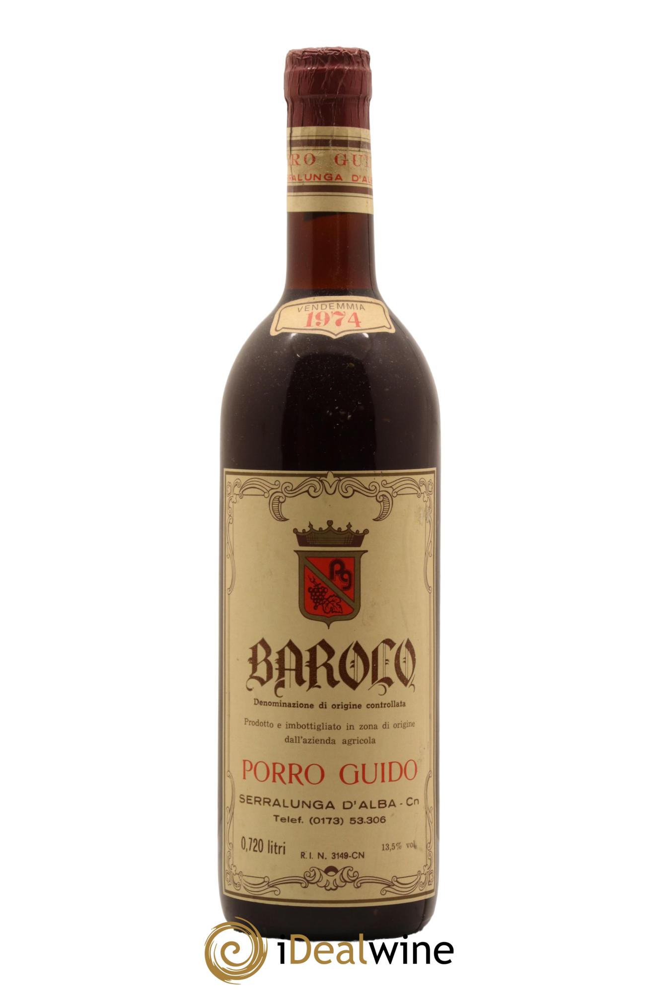 Barolo Porro Guido 1974 - Lot de 1 bouteille - 0