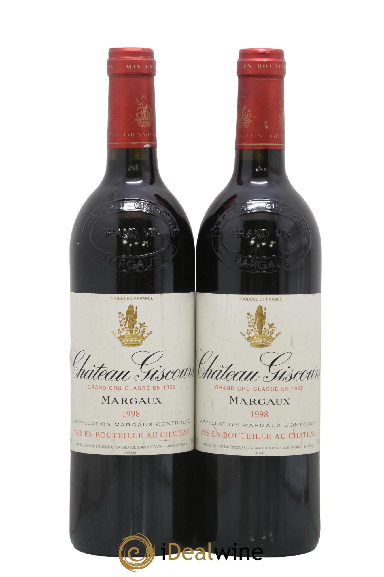 Château Giscours 3ème Grand Cru Classé 1998 - Lot de 2 bouteilles - 0