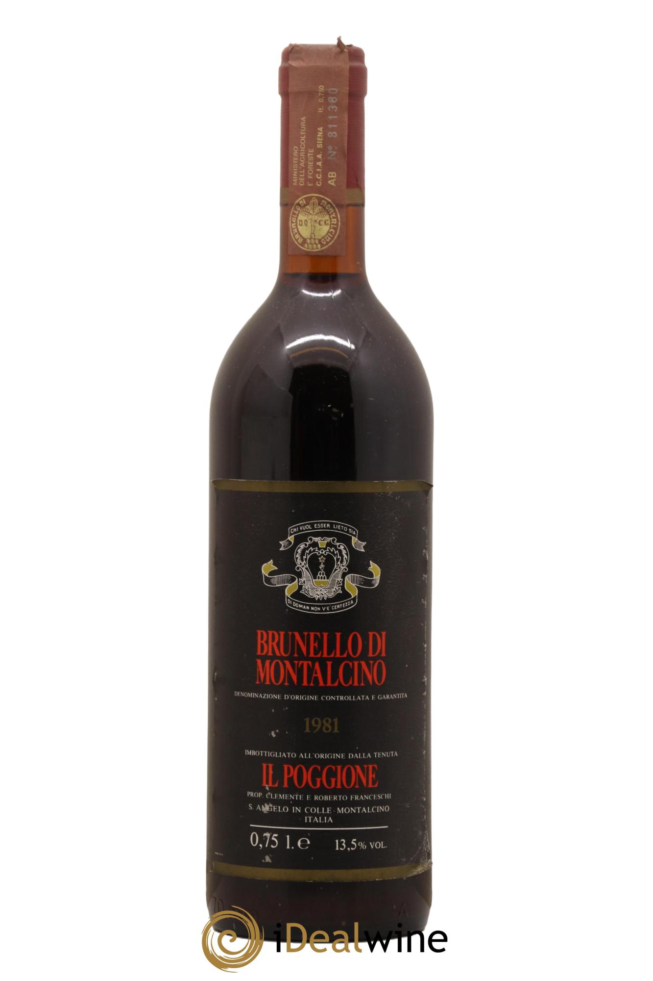 Brunello di Montalcino DOCG Il Poggione Lavinio Franceschi 1981 - Lot de 1 bouteille - 0