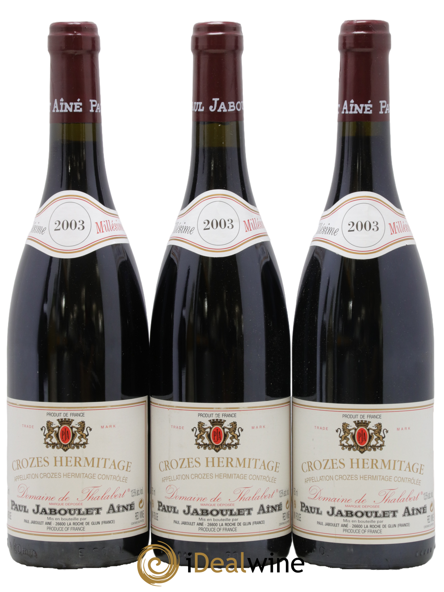 Crozes-Hermitage Domaine de Thalabert Paul Jaboulet Ainé 2003 - Lot de 3 bouteilles - 0