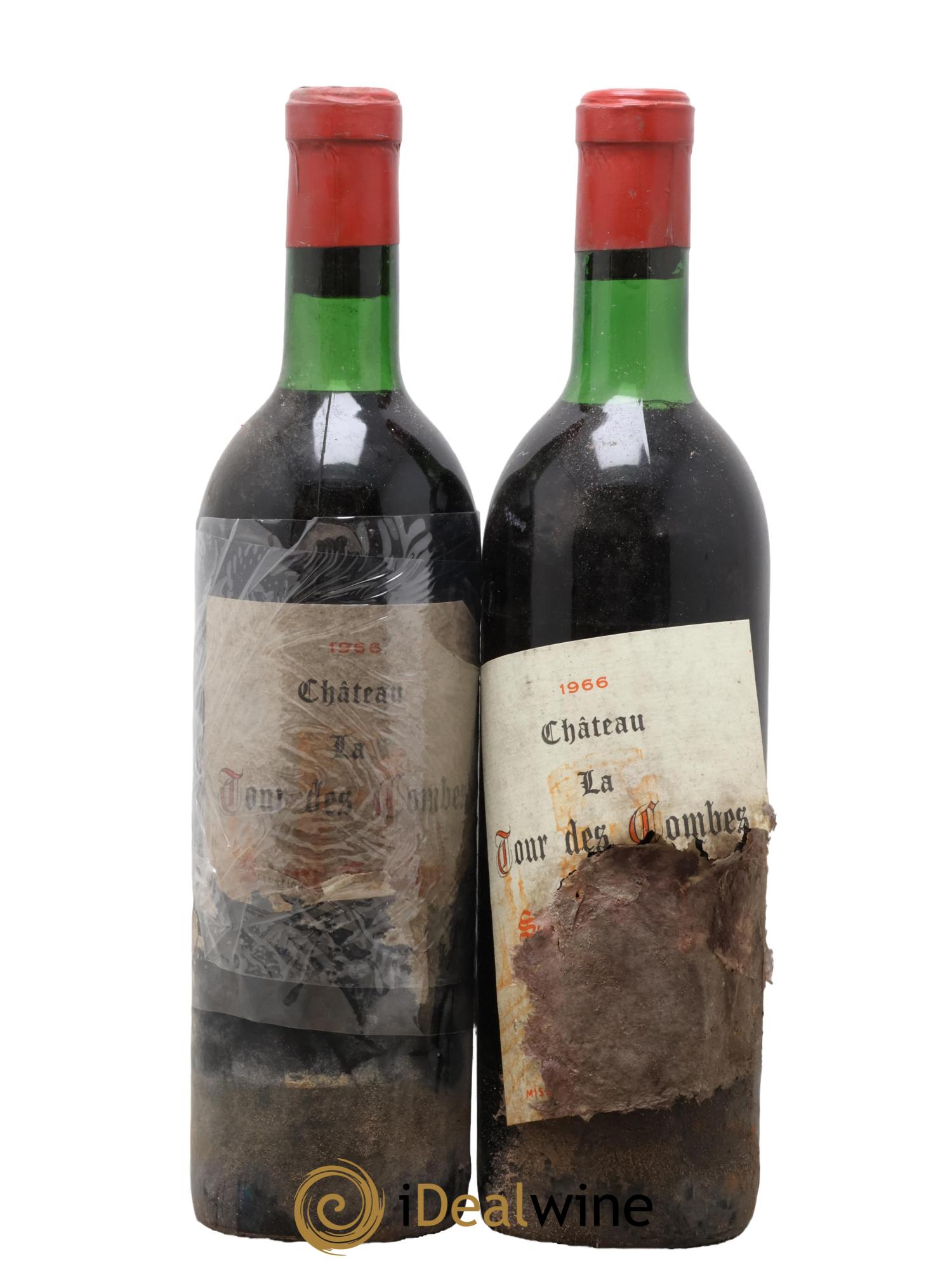 Saint-Émilion Chateau la tour des combes 1966 - Lotto di 2 bottiglie - 0