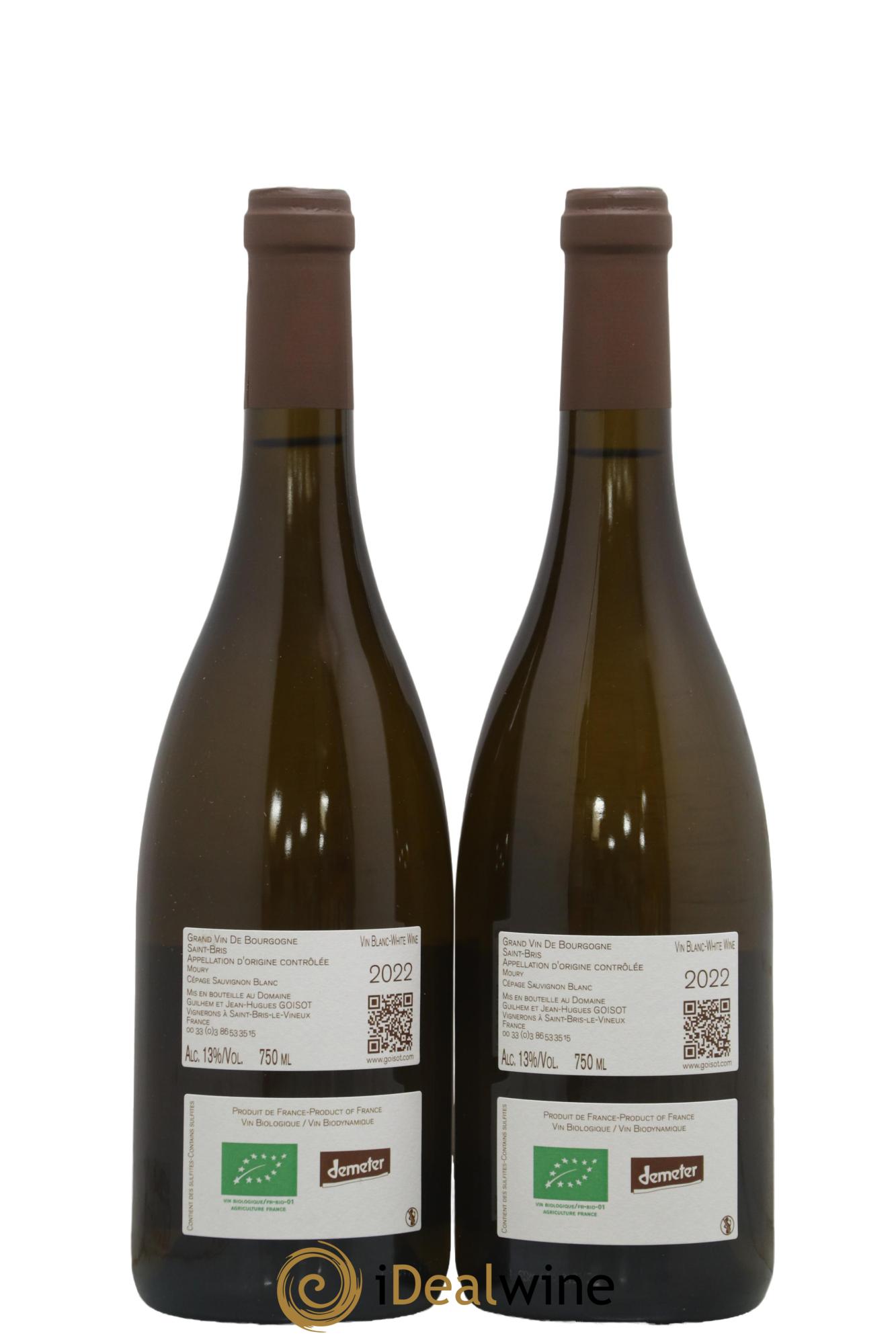 Saint-Bris Moury Goisot 2022 - Lot of 2 bottles - 1