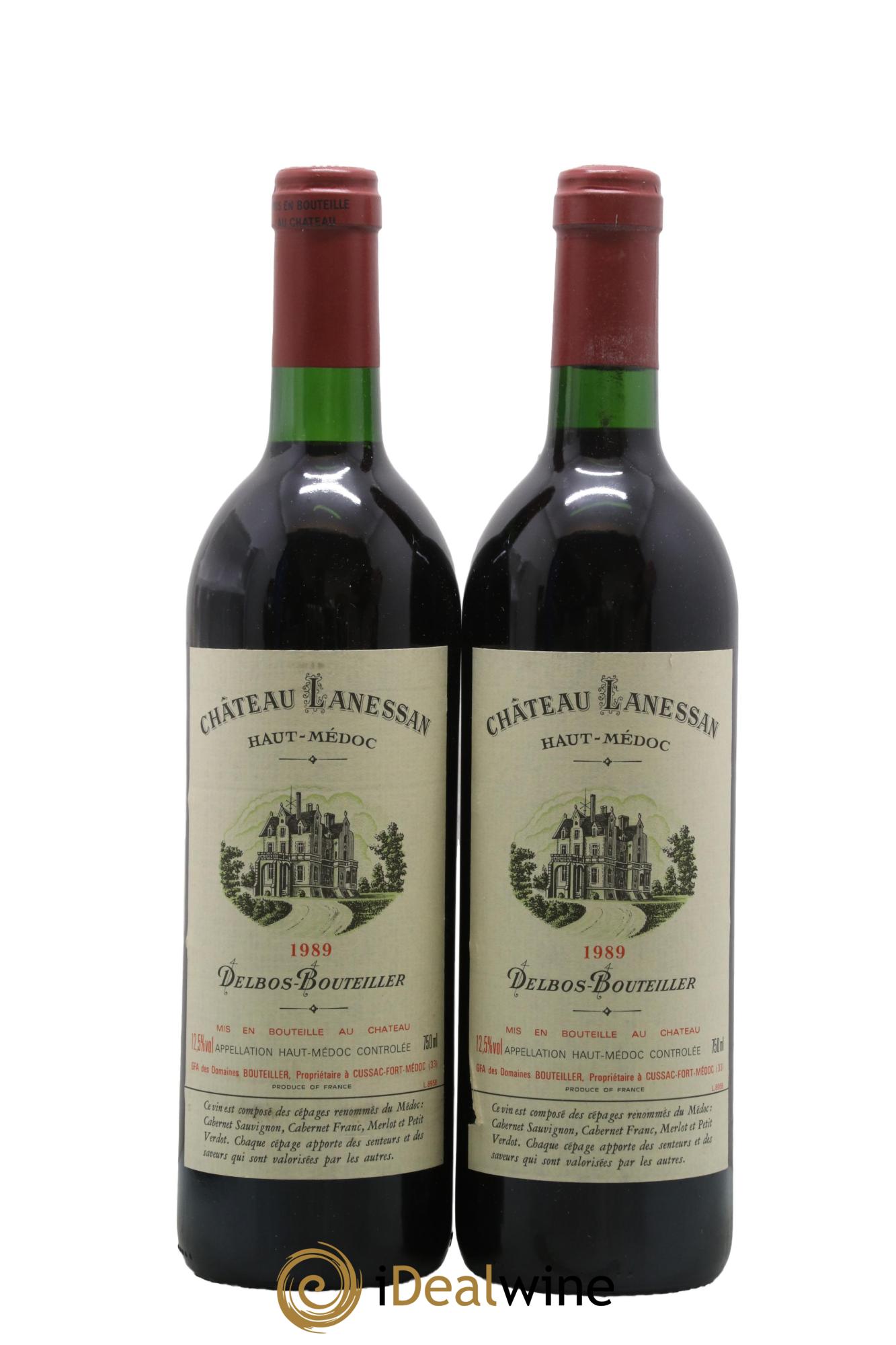 Château Lanessan Cru Bourgeois 1989 - Lot de 2 bouteilles - 0