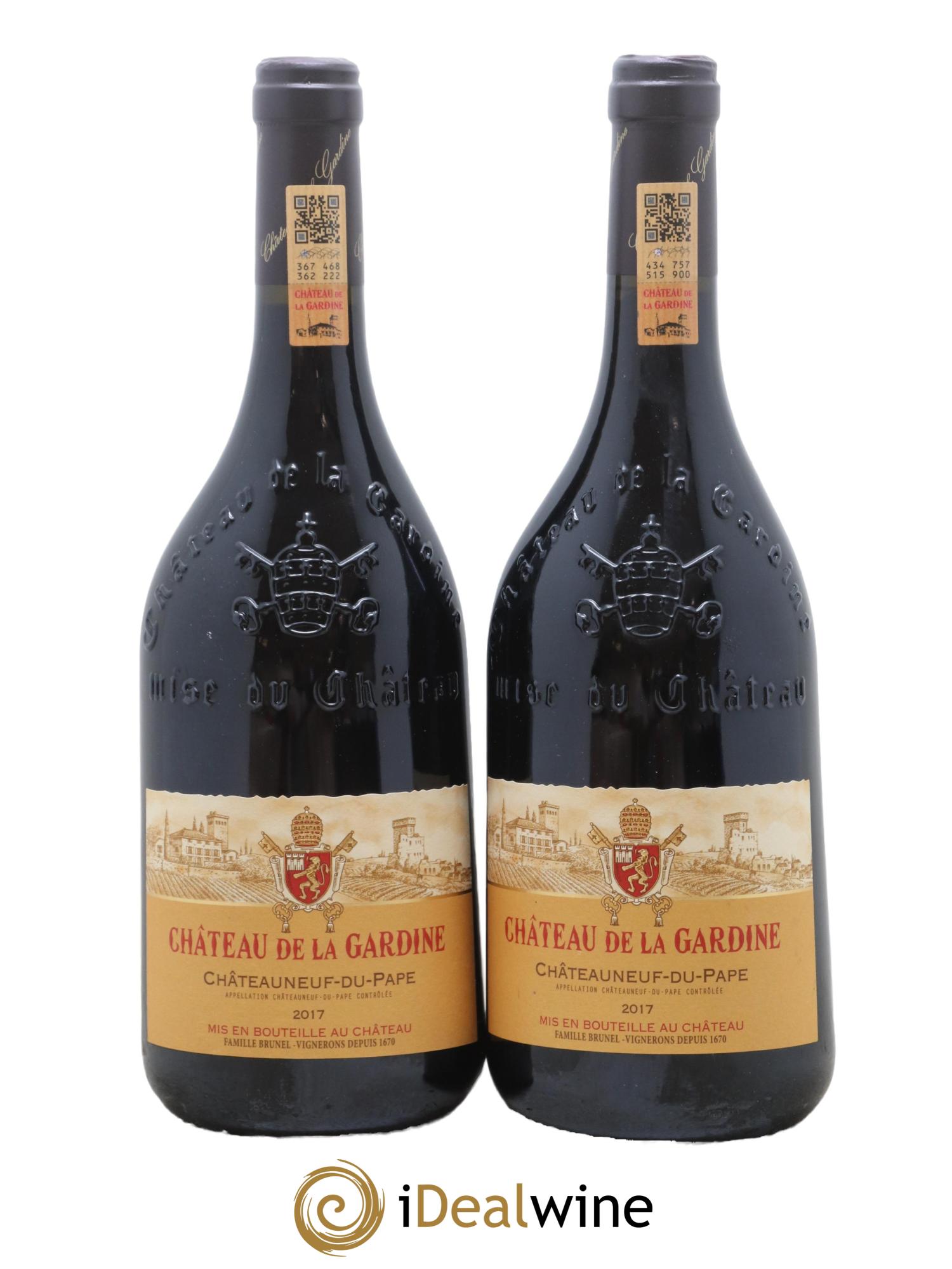 Châteauneuf-du-Pape Château de La Gardine Famille Brunel 2017 - Lot de 2 bouteilles - 0