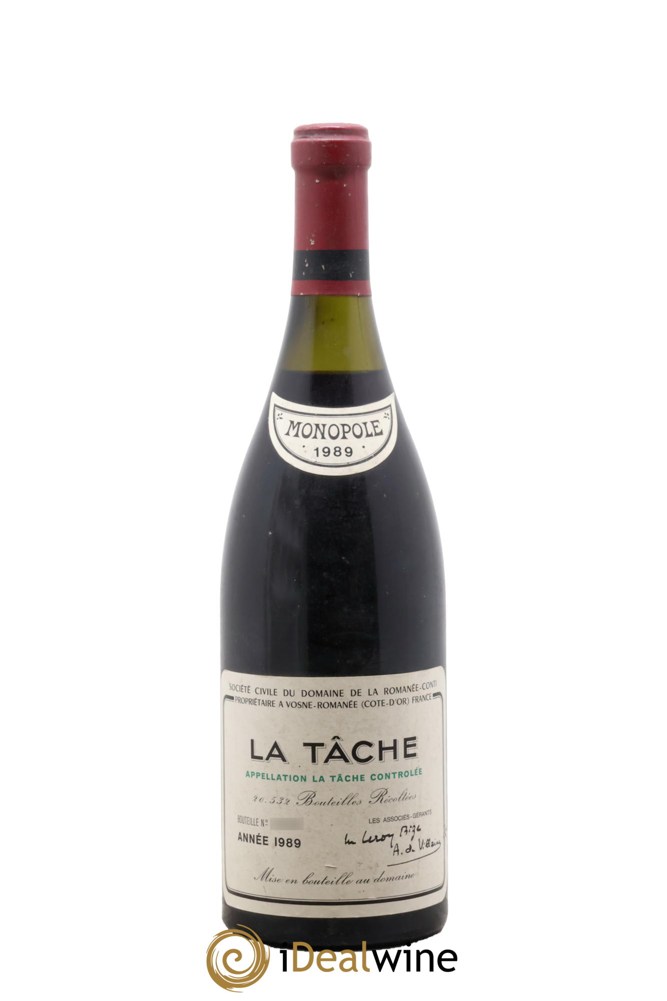 La Tâche Grand Cru Domaine de la Romanée-Conti 1989 - Lot de 1 bouteille - 0