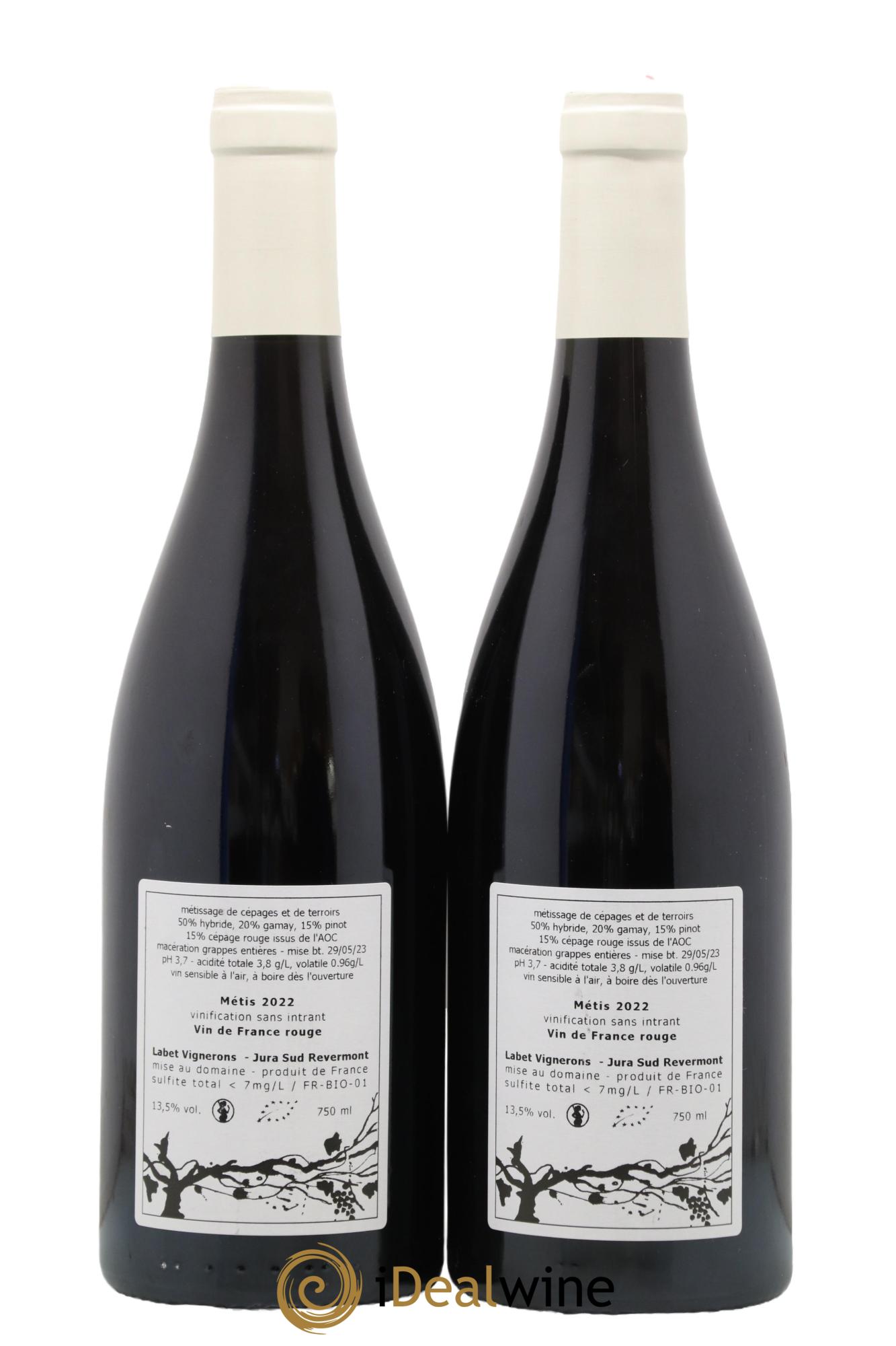 Vin de France Métis Romain - Julien - Charline Labet 2022 - Lot de 2 bouteilles - 1