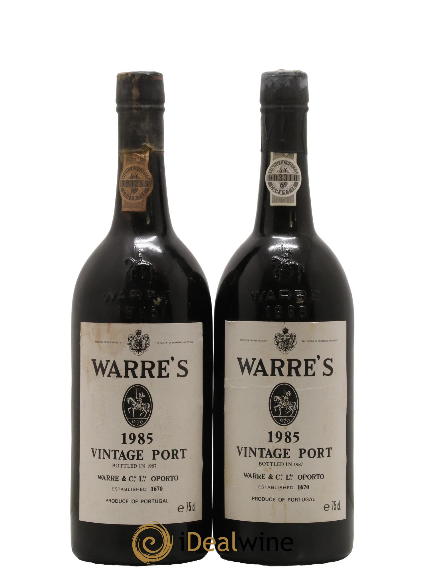 Porto Vintage port Warre's 1985 - Lot de 2 bouteilles - 0