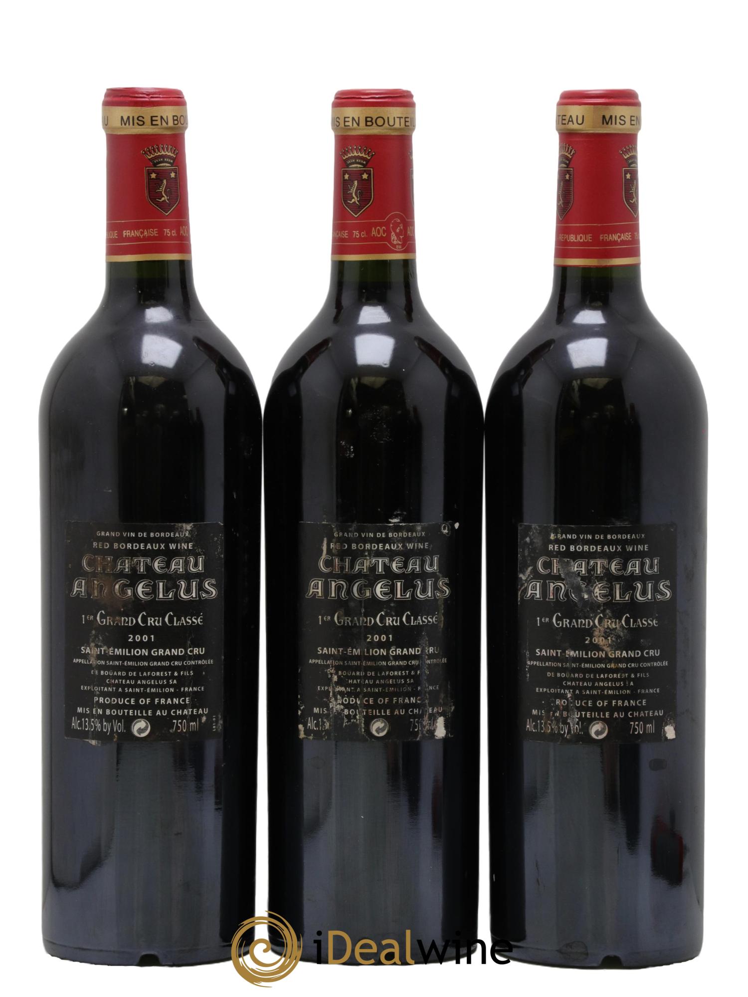 Château Angélus 1er Grand Cru Classé A 2001 - Lot of 3 bottles - 1