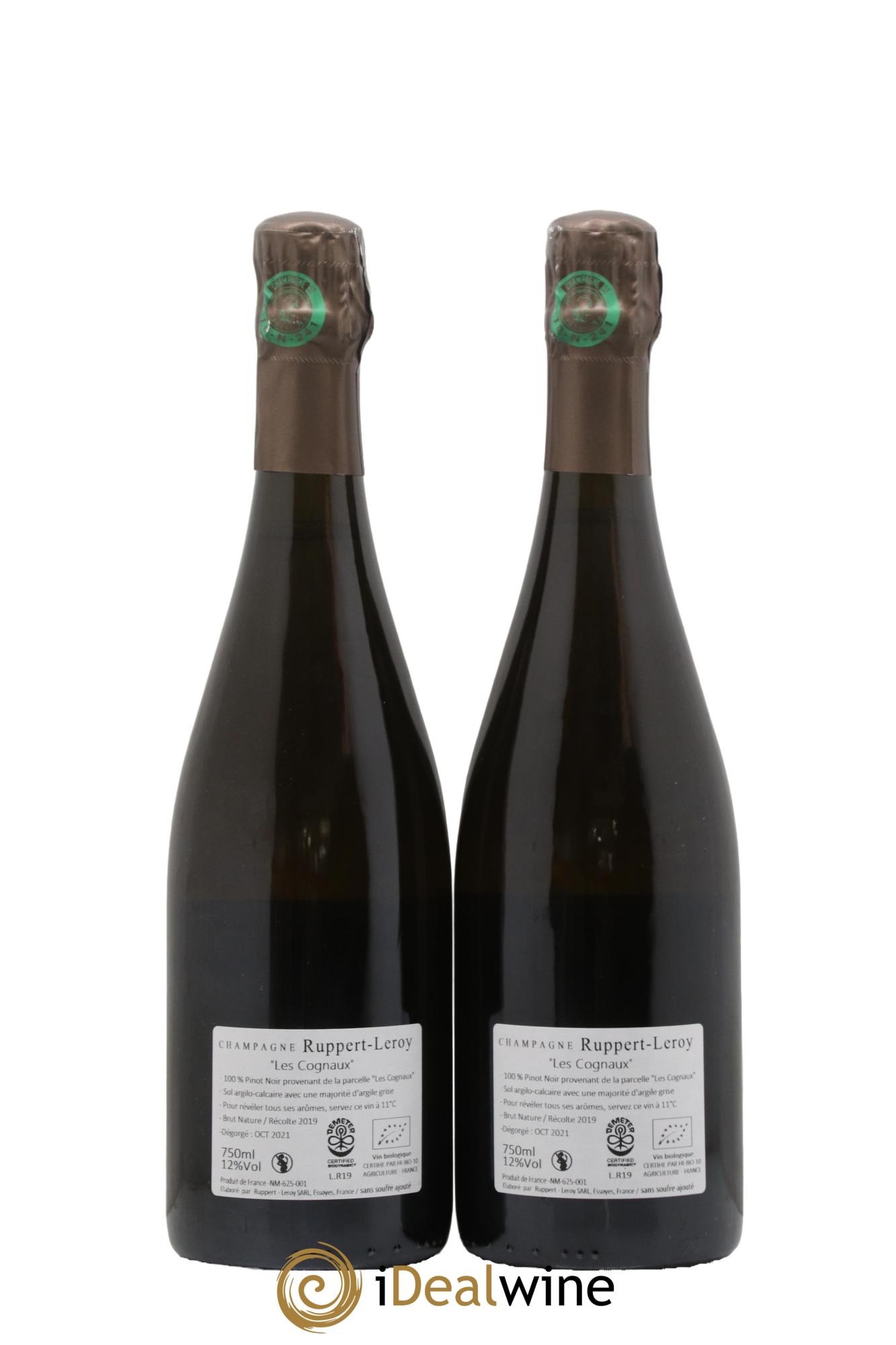 Les Cognaux Brut Nature Ruppert-Leroy 2019 - Lot of 2 bottles - 1