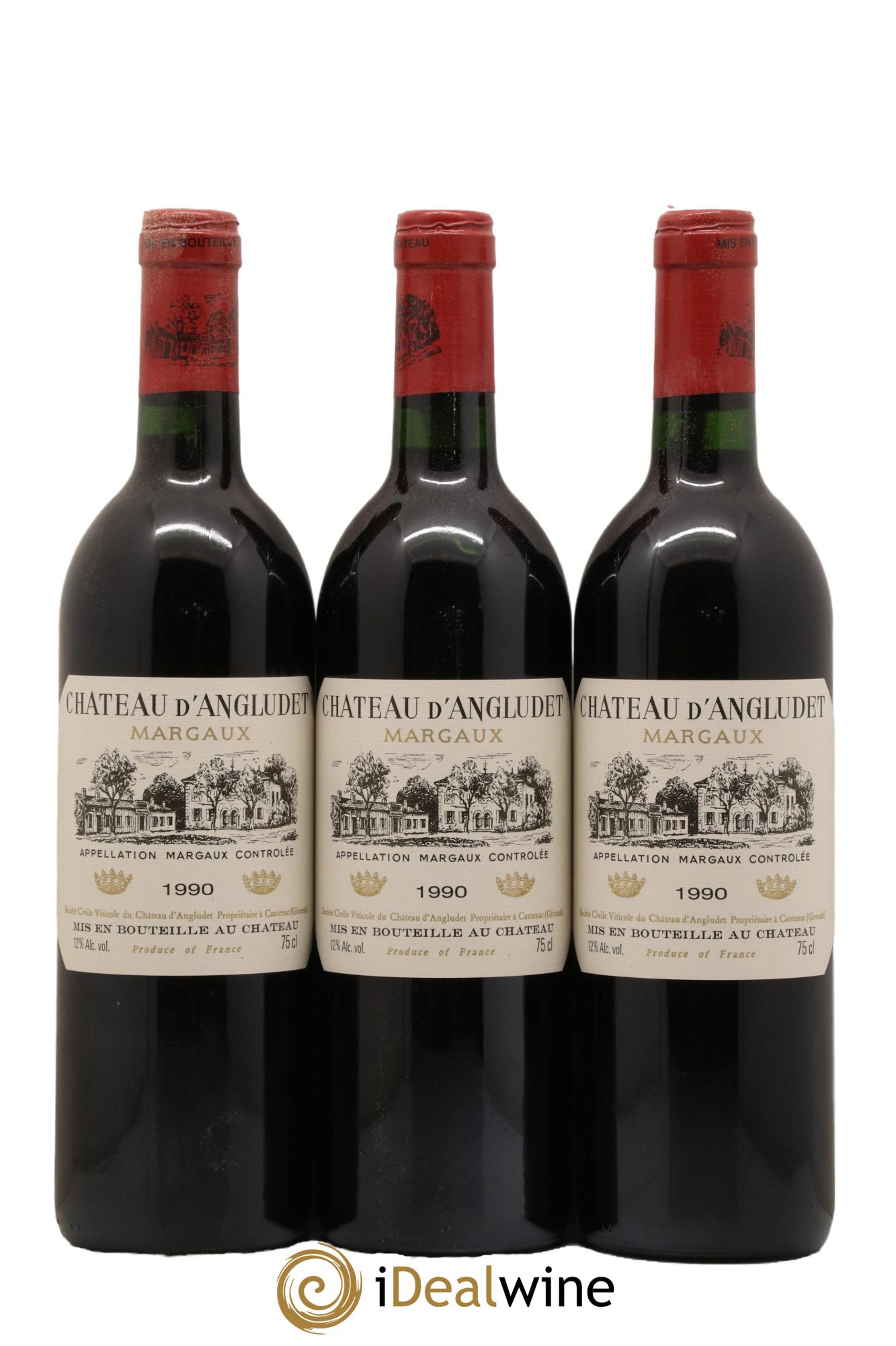 Château d' Angludet Cru Bourgeois 1990 - Lot de 3 bouteilles - 0