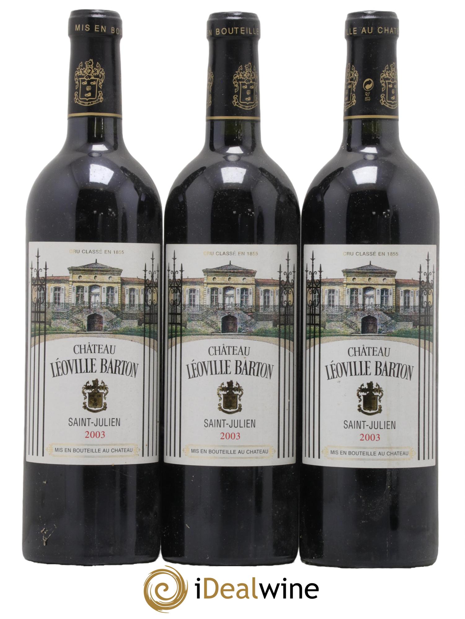Château Léoville Barton 2ème Grand Cru Classé 2003 - Lot de 3 bouteilles - 0