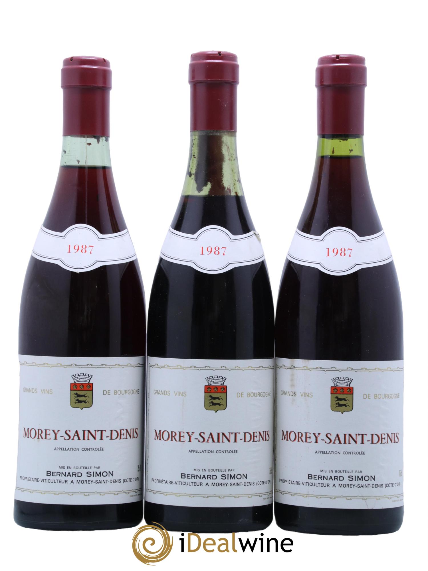 Morey-Saint-Denis Domaine Bernard Simon 1987 - Lot de 3 bouteilles - 0