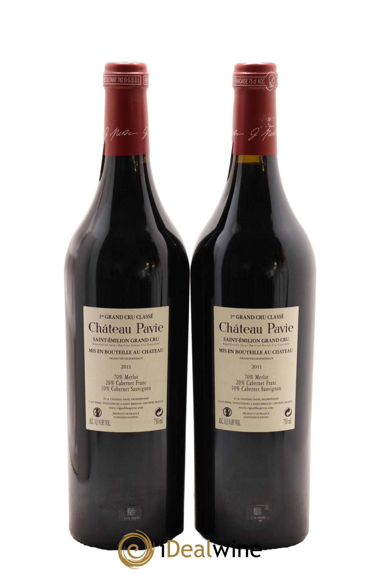 Château Pavie 1er Grand Cru Classé A 2011 - Lot of 2 bottles - 1