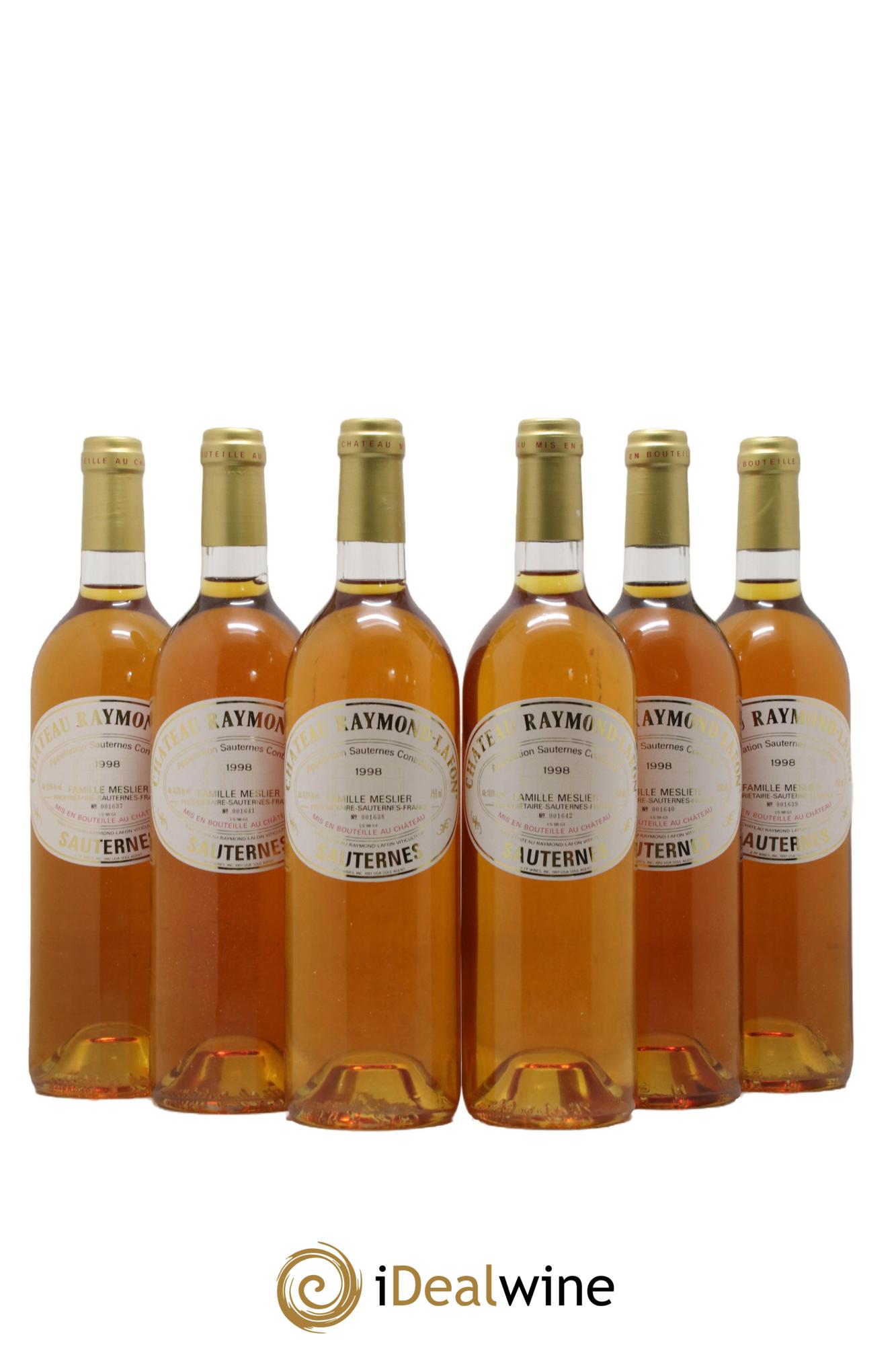 Château Raymond Lafon 1998 - Lotto di 6 bottiglie - 0