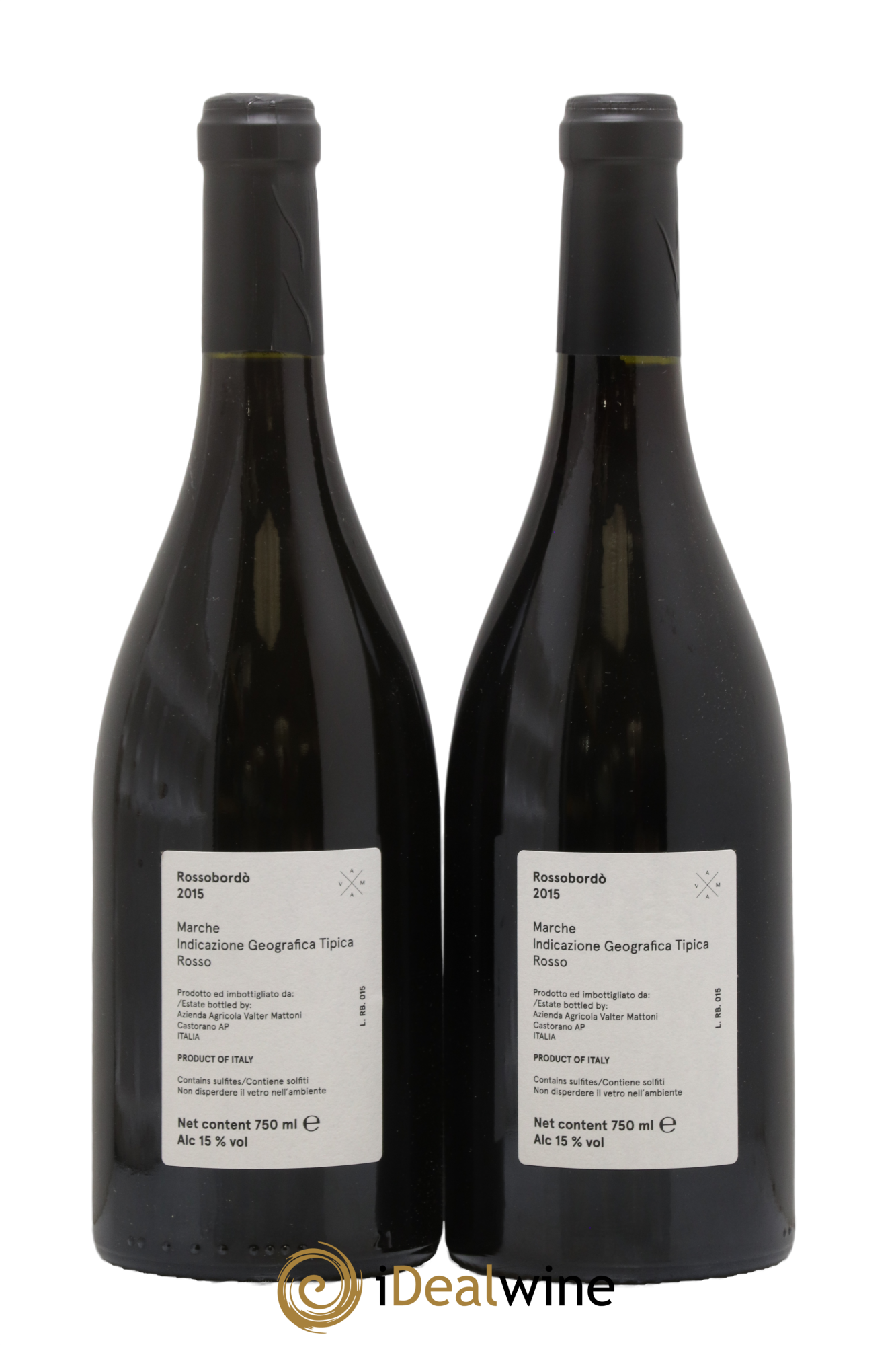 Italie IGT Marche - Rossobordo - Valter Mattoni 2015 - Lot of 2 bottles - 1