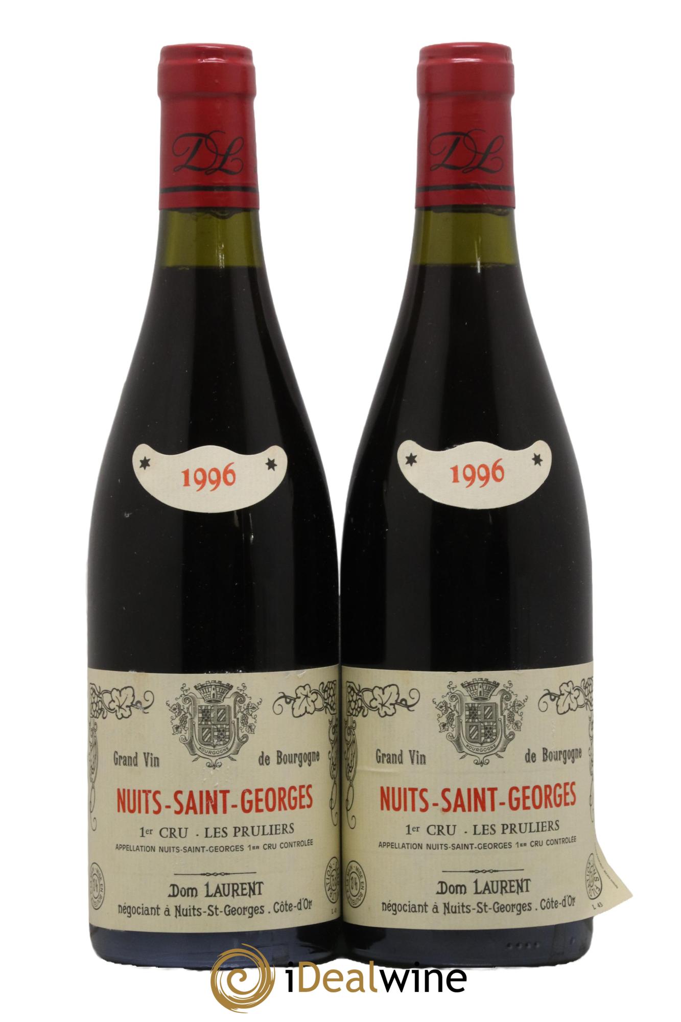 Nuits-Saint-Georges 1er Cru Les Pruliers Dominique Laurent 1996 - Lot de 2 bouteilles - 0