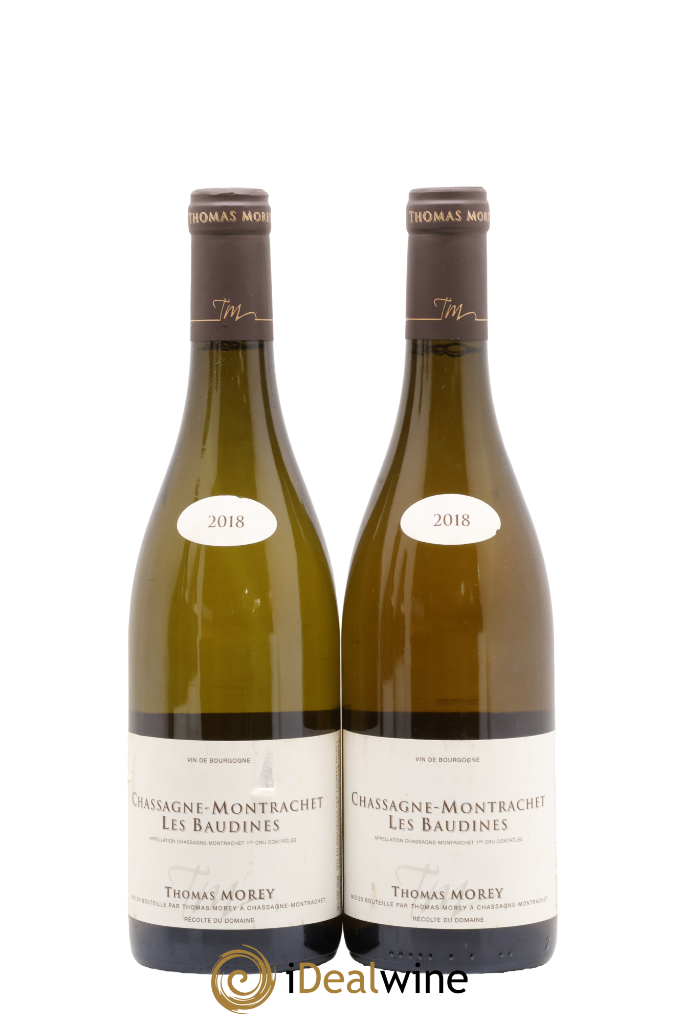 Chassagne-Montrachet 1er Cru Les Baudines Thomas Morey 2018 - Lot de 2 bouteilles - 0