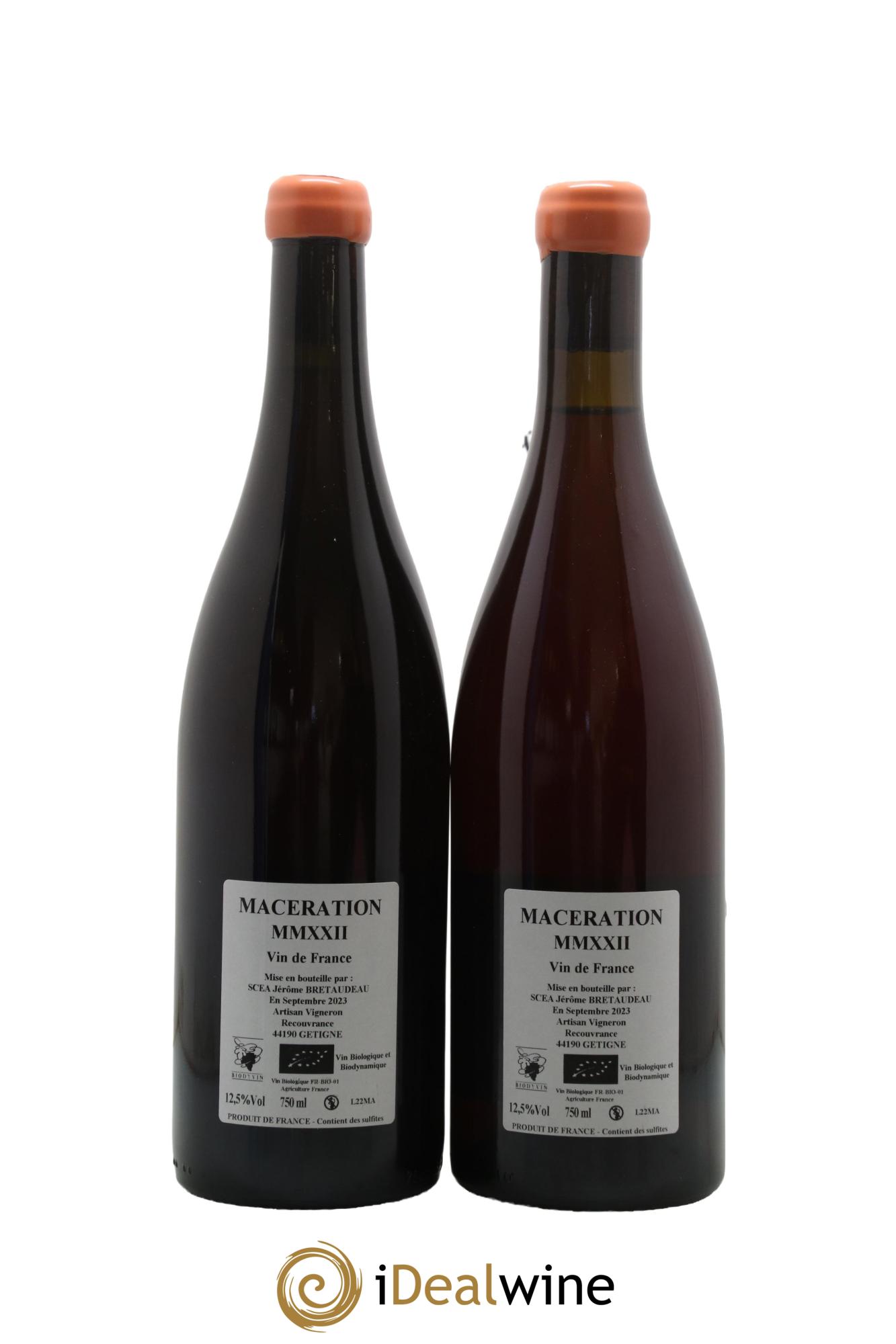 Vin de France Macération Jérôme Bretaudeau - Domaine de Bellevue 2022 - Lot de 2 bouteilles - 1