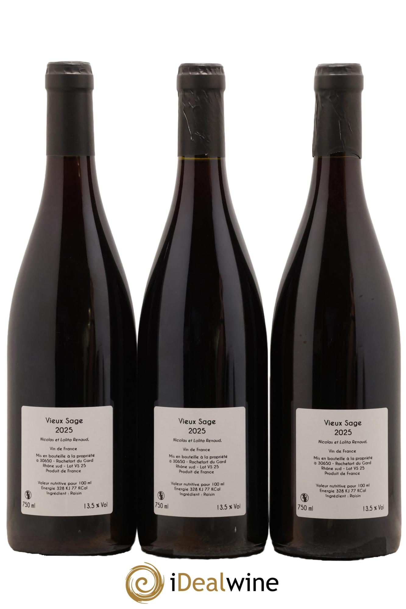 Vin de France Vieux Sage Clos des Grillons 2025 - Lot of 3 bottles - 1