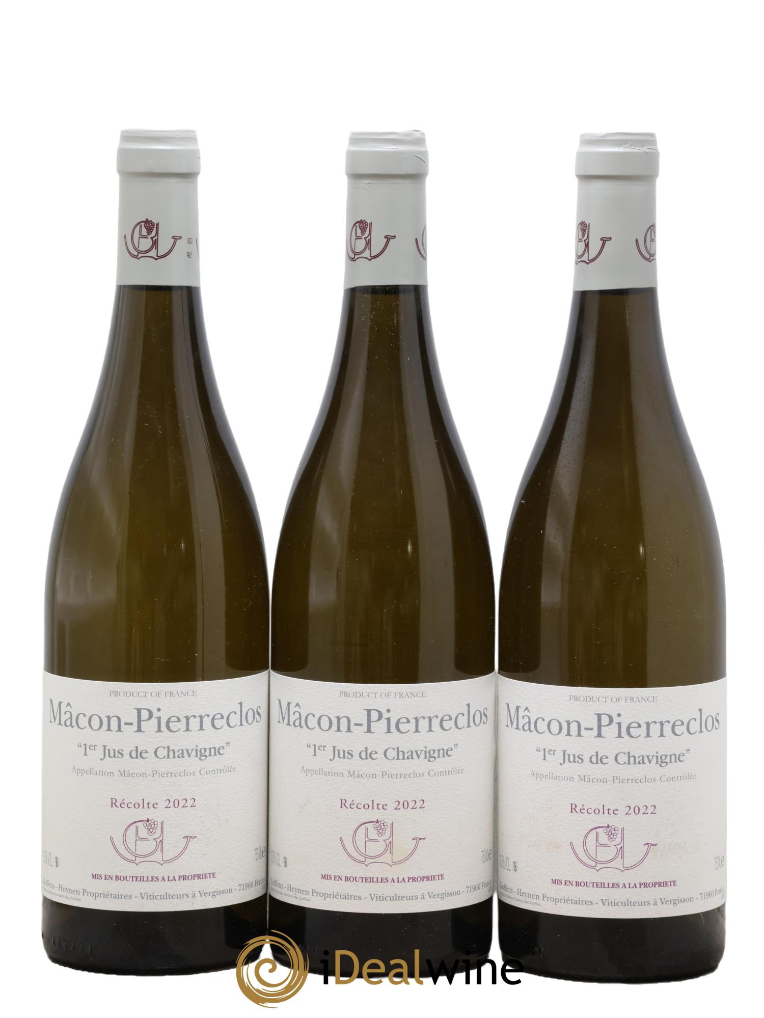 Mâcon Pierreclos 1er Jus de Chavigne Guffens-Heynen 2022 - Posten von 3 Flaschen - 0