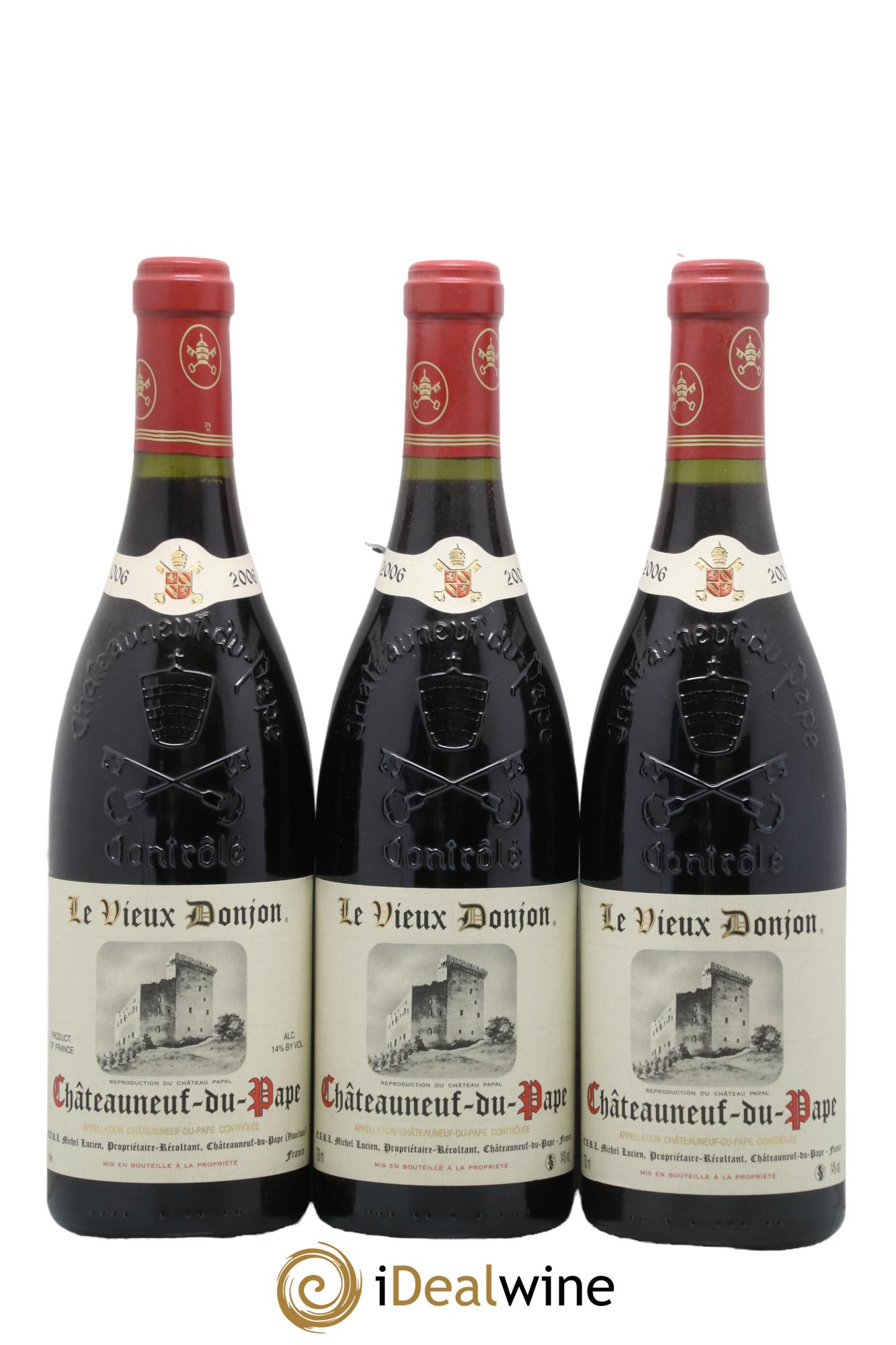 Châteauneuf-du-Pape Le Vieux Donjon Michel Lucien 2006 - Lot de 3 bouteilles - 0
