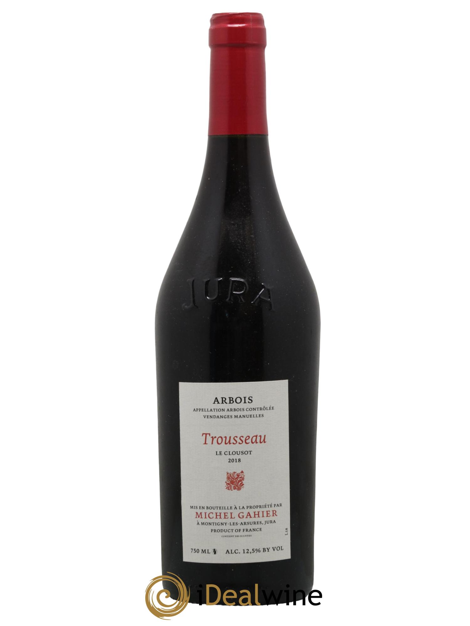 Arbois Trousseau Le Clousot Michel Gahier 2018 - Lot de 1 bouteille - 0