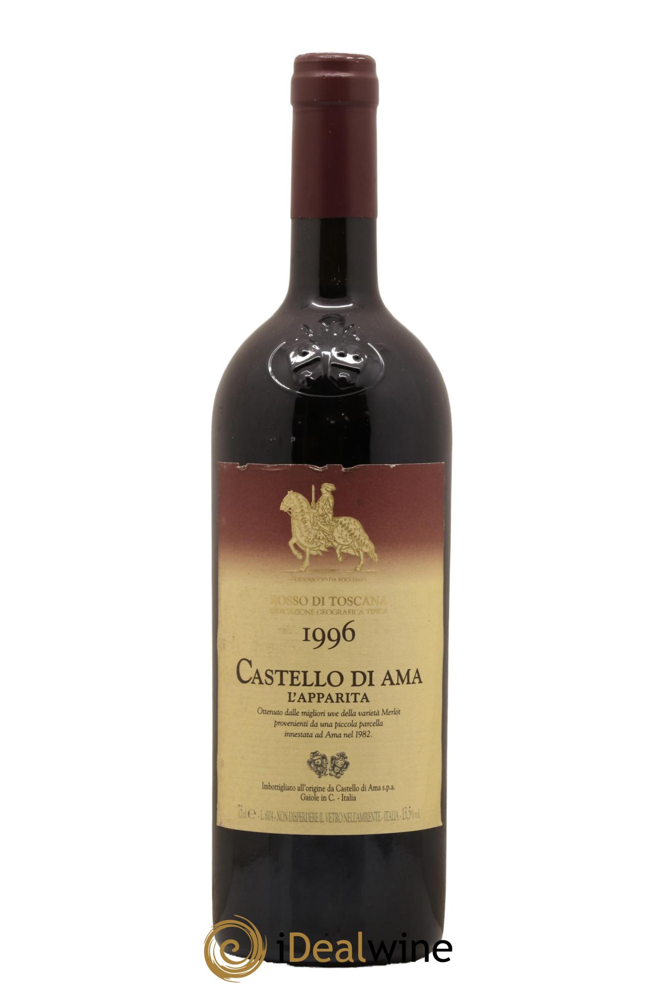 Toscana IGT Castello di Ama L'Apparita 1996 - Lot de 1 bouteille - 0