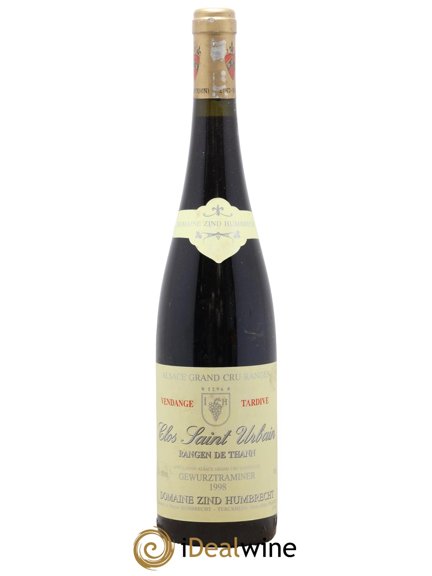 Alsace Gewurztraminer Vendanges Tardives Grand Cru Rangen de Thann Zind-Humbrecht (Domaine) 1998 - Lot de 1 bouteille - 0