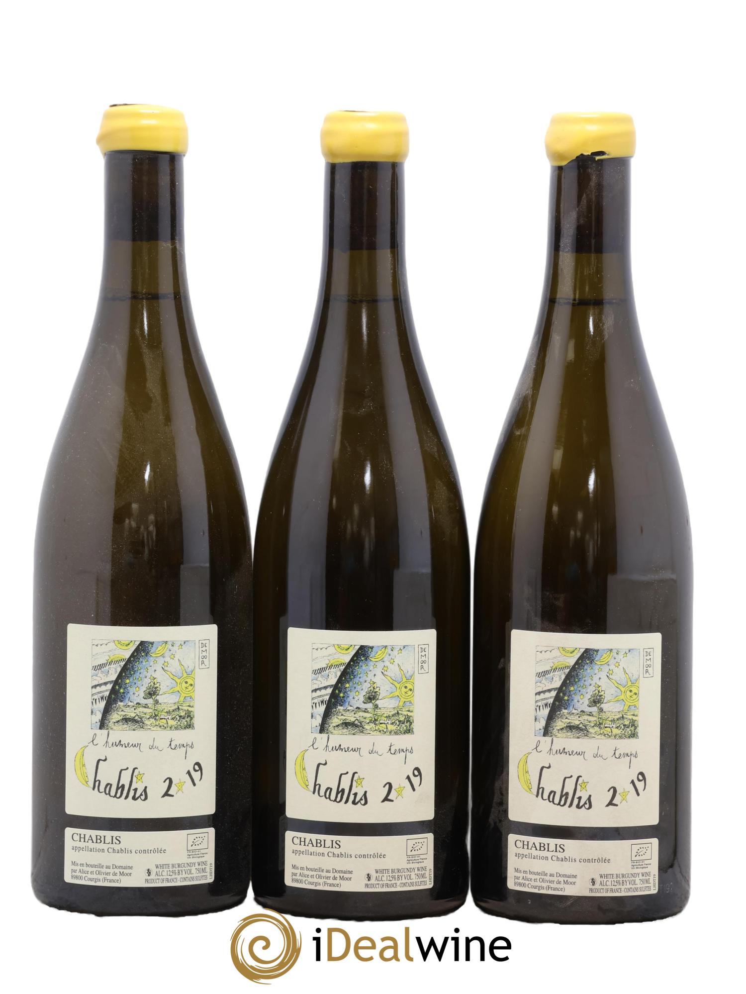 Chablis L'Humeur du Temps Alice et Olivier De Moor 2019 - Lot de 3 bouteilles - 0