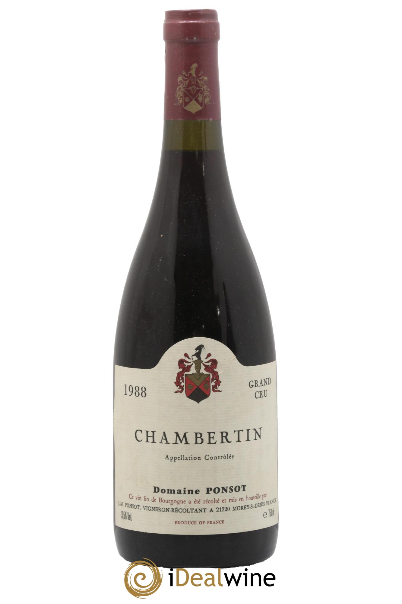 Chambertin Grand Cru Ponsot (Domaine) 1988 - Lot de 1 bouteille - 0
