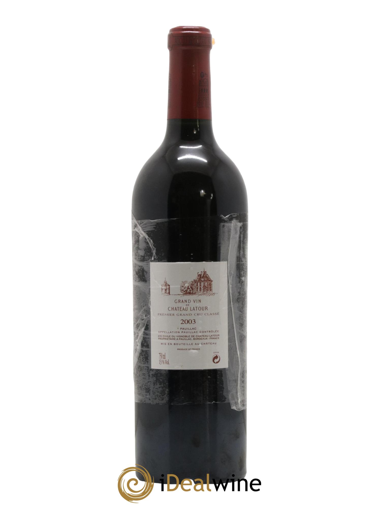 Château Latour 1er Grand Cru Classé 2003 - Lot de 1 bouteille - 1