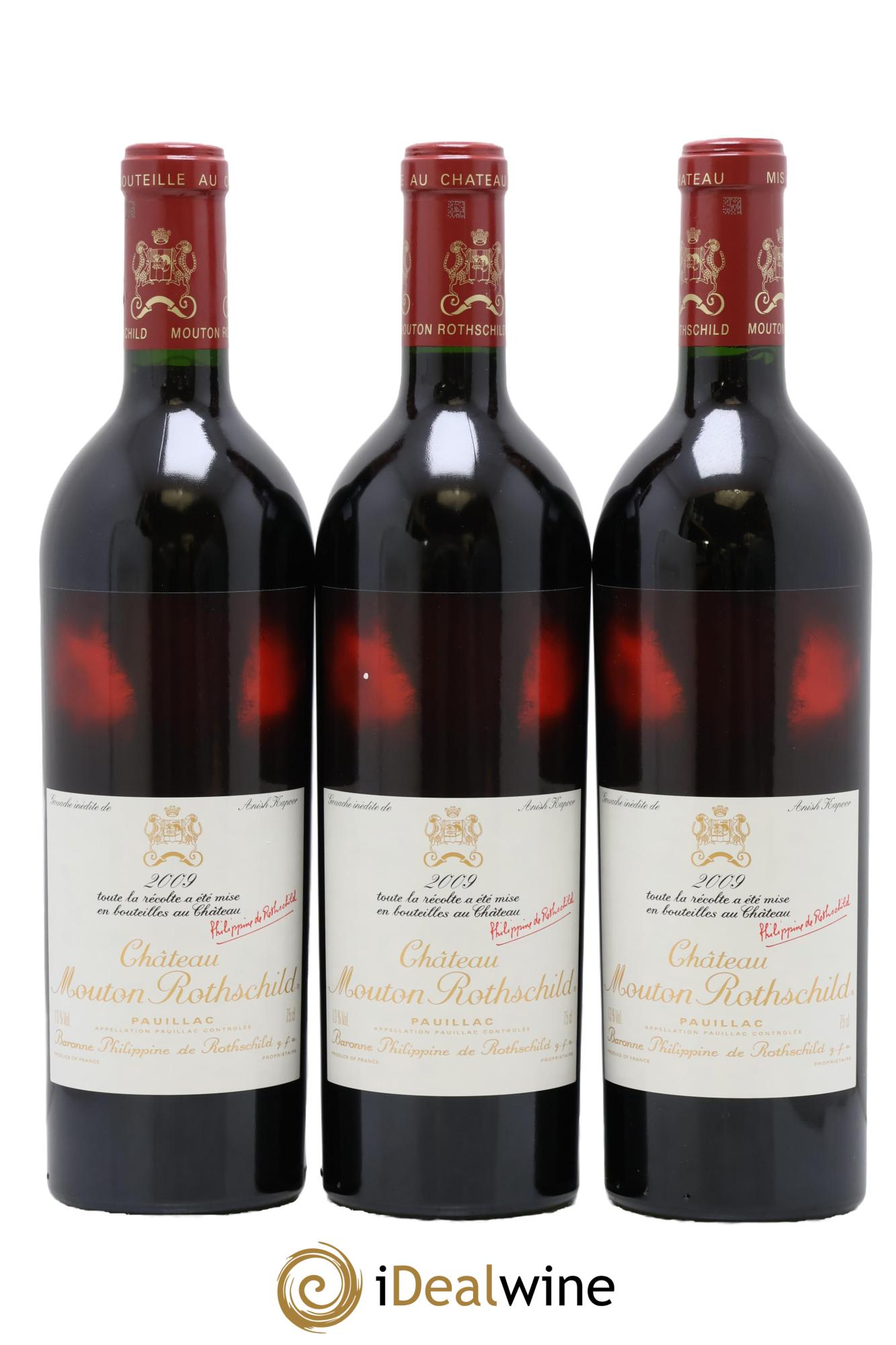 Château Mouton Rothschild 1er Grand Cru Classé 2009 - Lot de 3 bouteilles - 0
