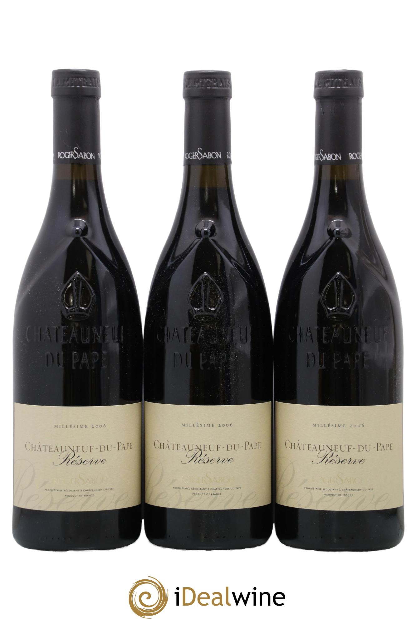 Châteauneuf-du-Pape Réserve Domaine Roger Sabon 2006 - Posten von 3 Flaschen - 0