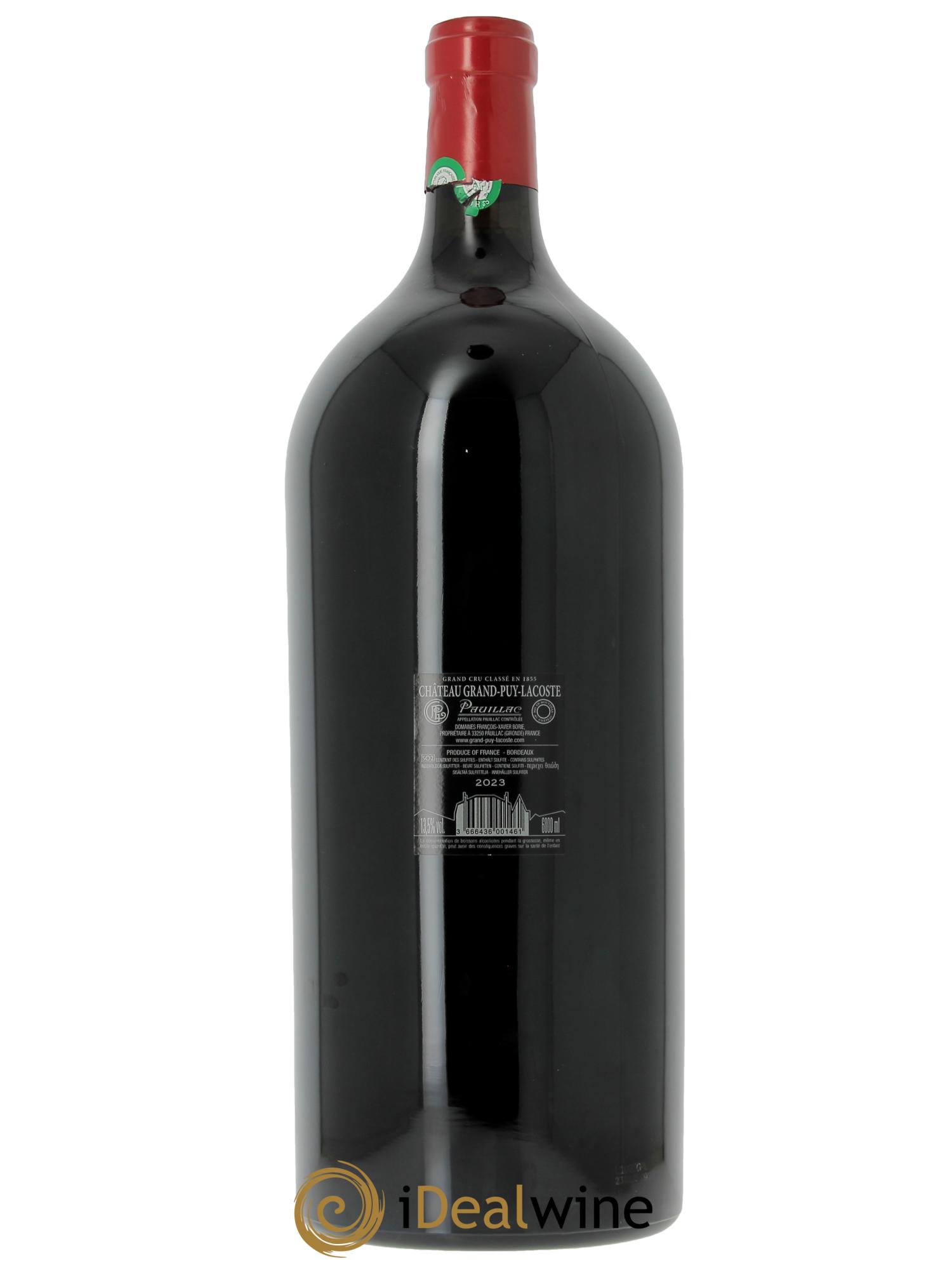 Château Grand Puy Lacoste 5ème Grand Cru Classé  2023 - Lotto di 1 mathusalem - 2