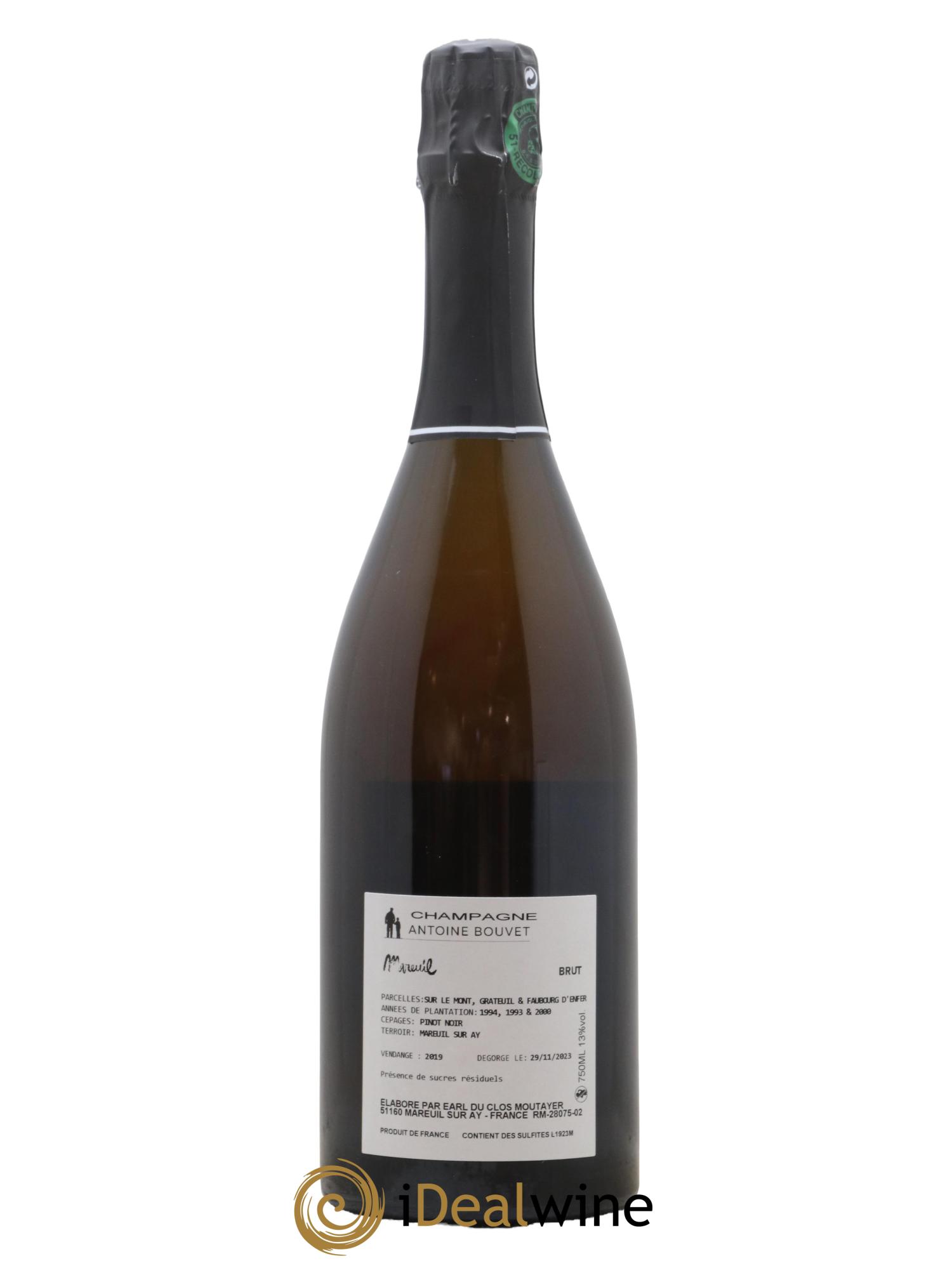 Champagne Brut Mareuil sur Ay Antoine Bouvet 2019 - Posten von 1 Flasche - 1