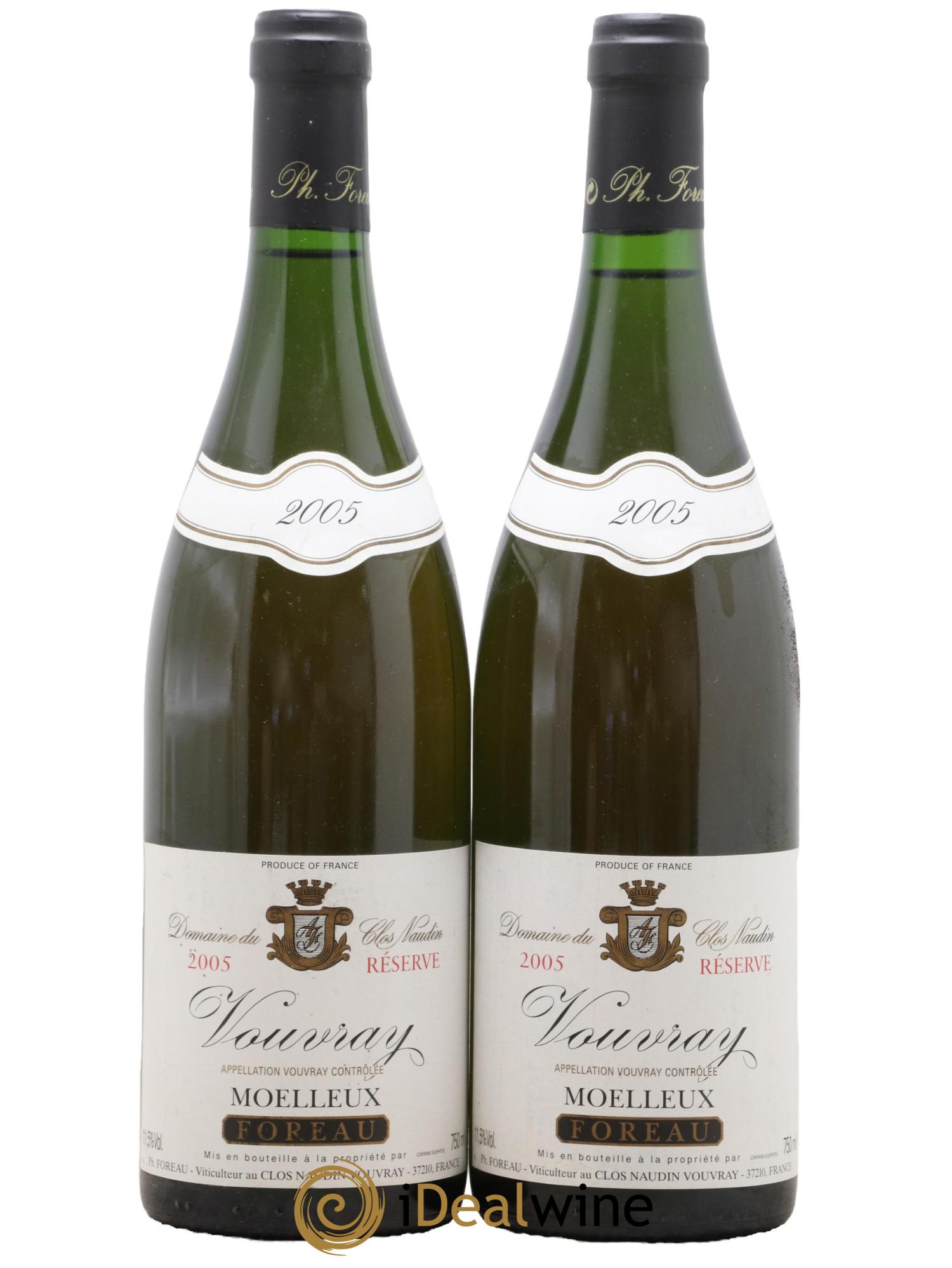 Vouvray Moelleux Réserve Clos Naudin - Philippe Foreau 2005 - Lot of 2 bottles - 0