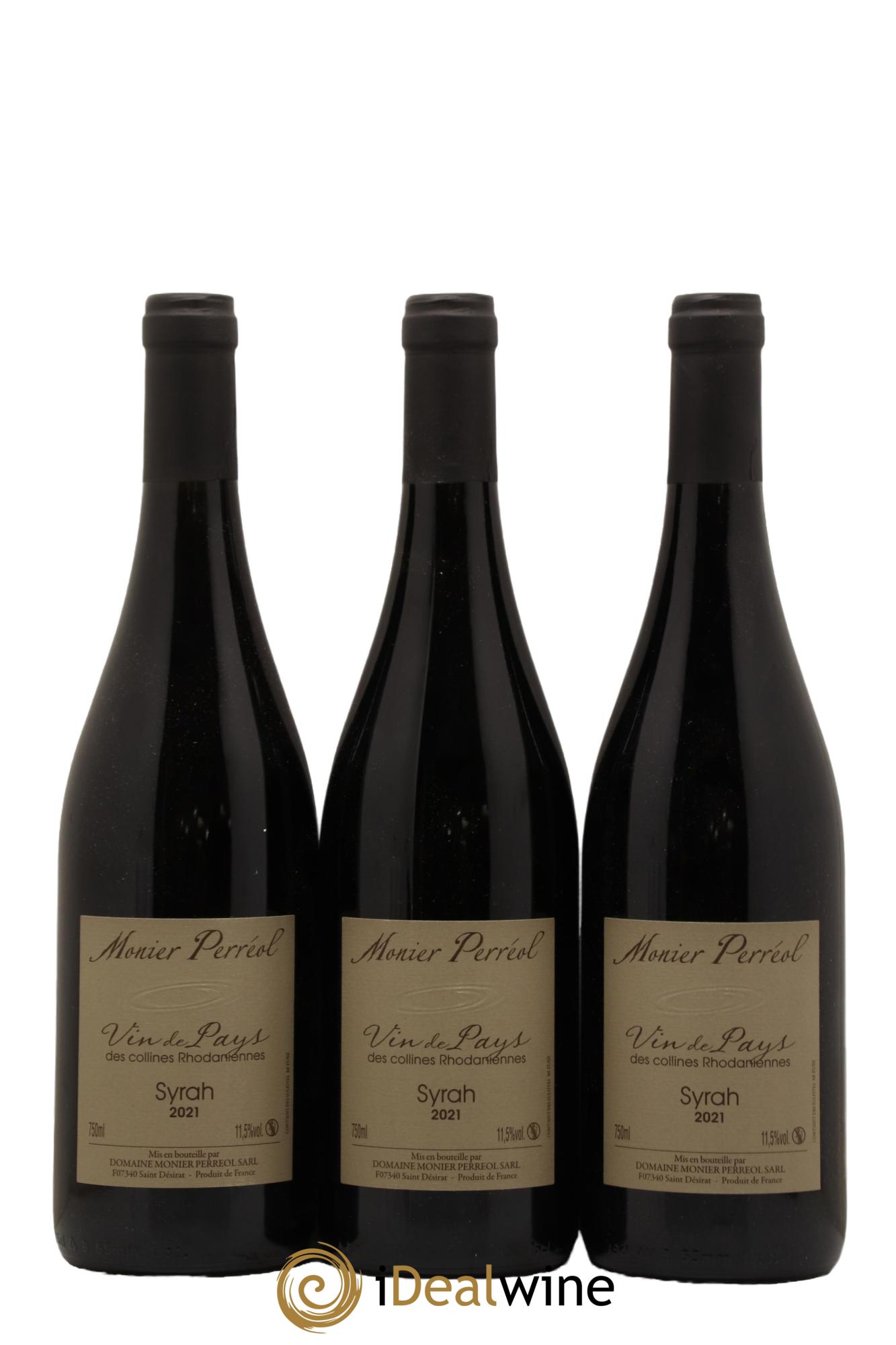Collines Rhodaniennes Syrah Domaine Monier Perreol 2021 - Lot de 3 bouteilles - 0