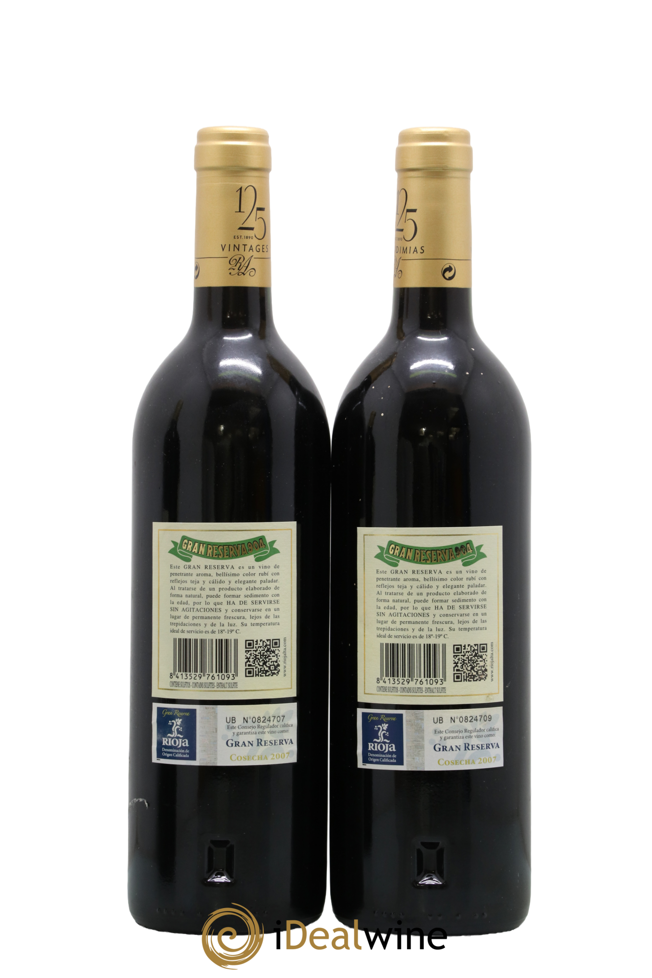 Rioja DOCa Gran Reserva 904 La Rioja Alta 2007 - Lot de 2 bouteilles - 1