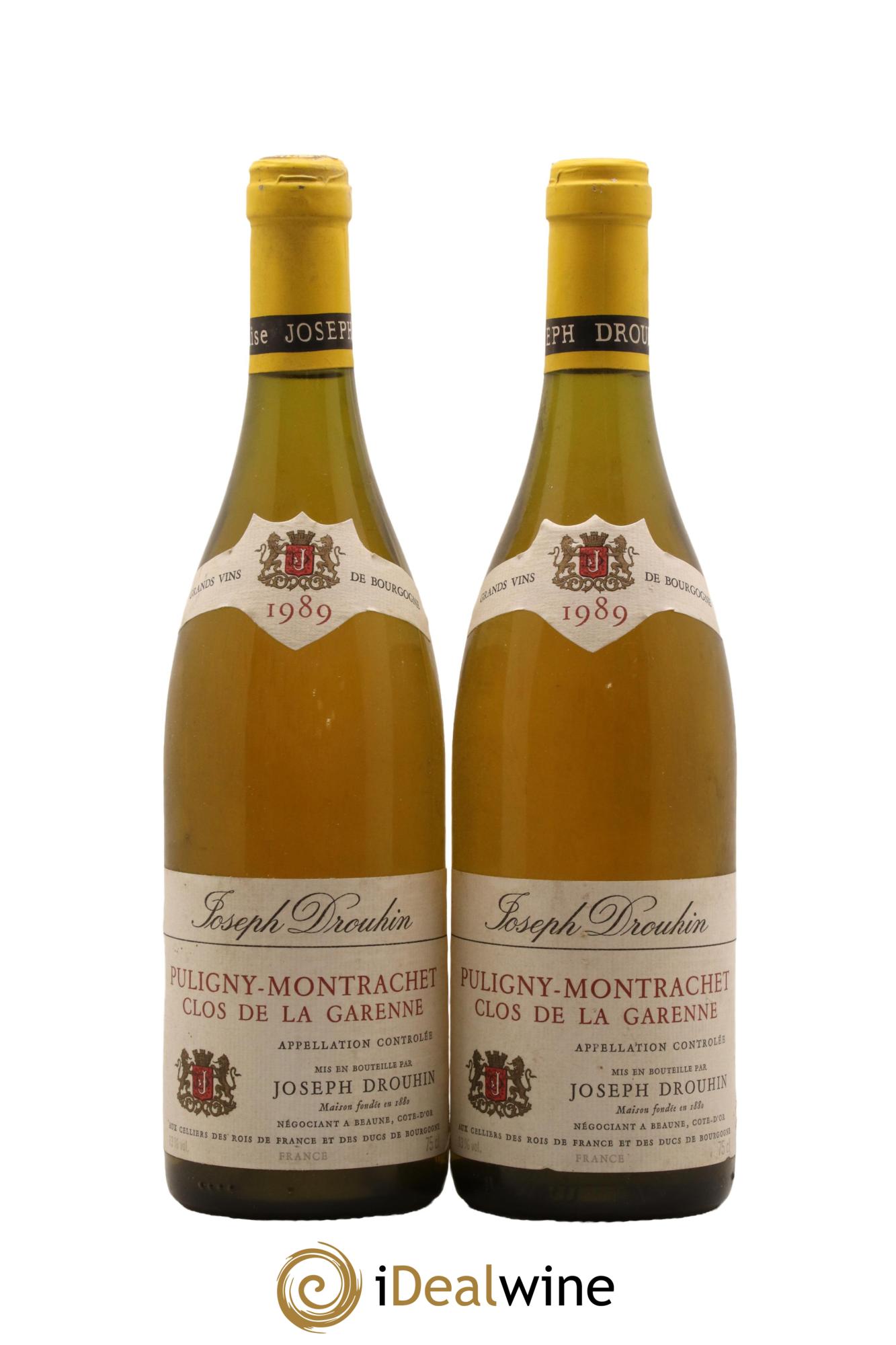 Puligny-Montrachet 1er Cru Clos De La Garenne Domaine Drouhin 1989 - Lot de 2 bouteilles - 0