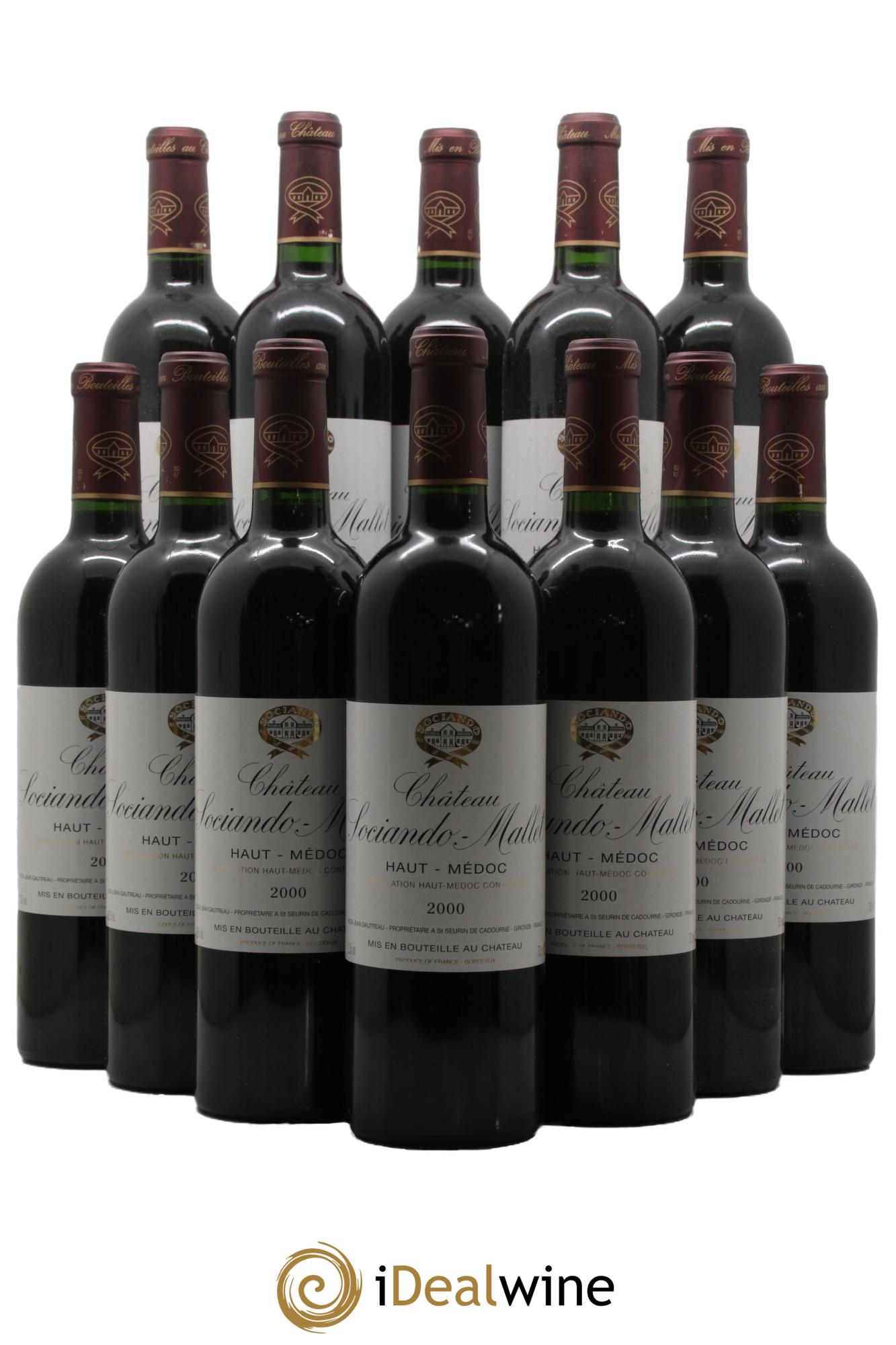 Château Sociando Mallet 2000 - Lotto di 12 bottiglie - 0