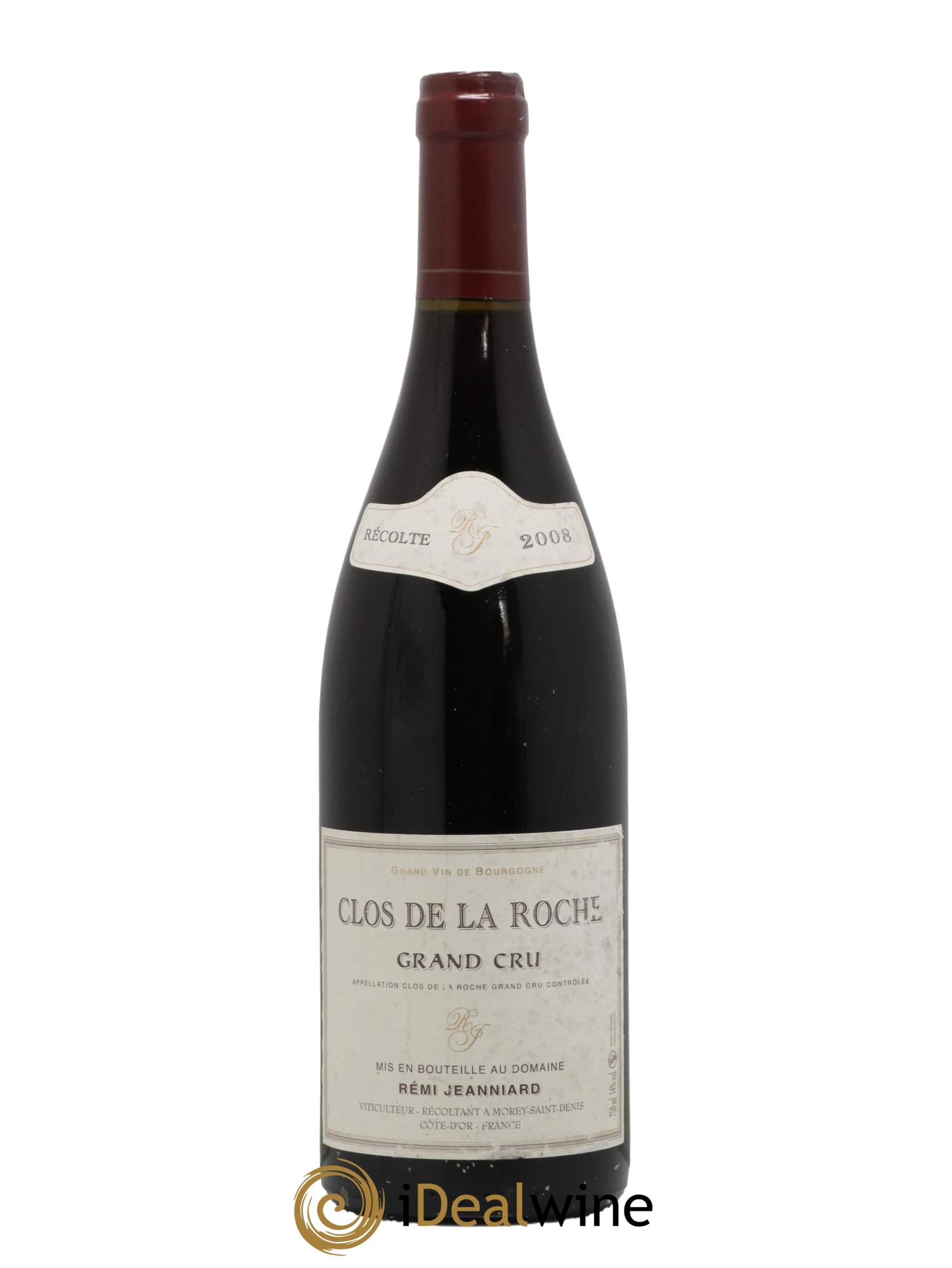 Clos de la Roche Grand Cru Domaine Remi Jeanniard 2008 - Lot de 1 bouteille - 0