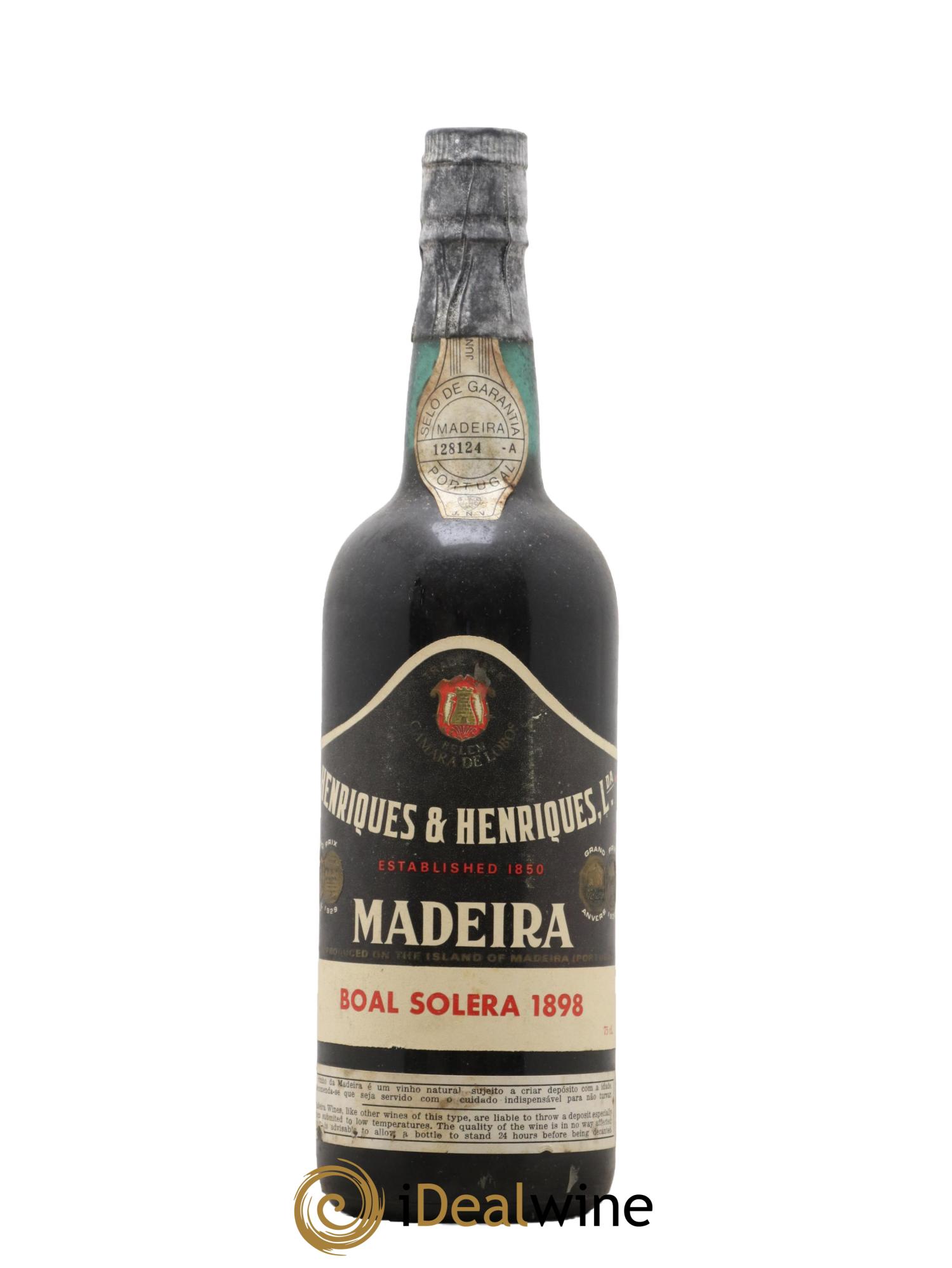Madère Boal Solera 1898 Henriques & Henriques - Posten von 1 Flasche - 0